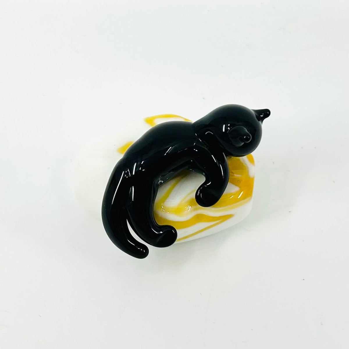 Glass Kitty on Cushion Miniature - 