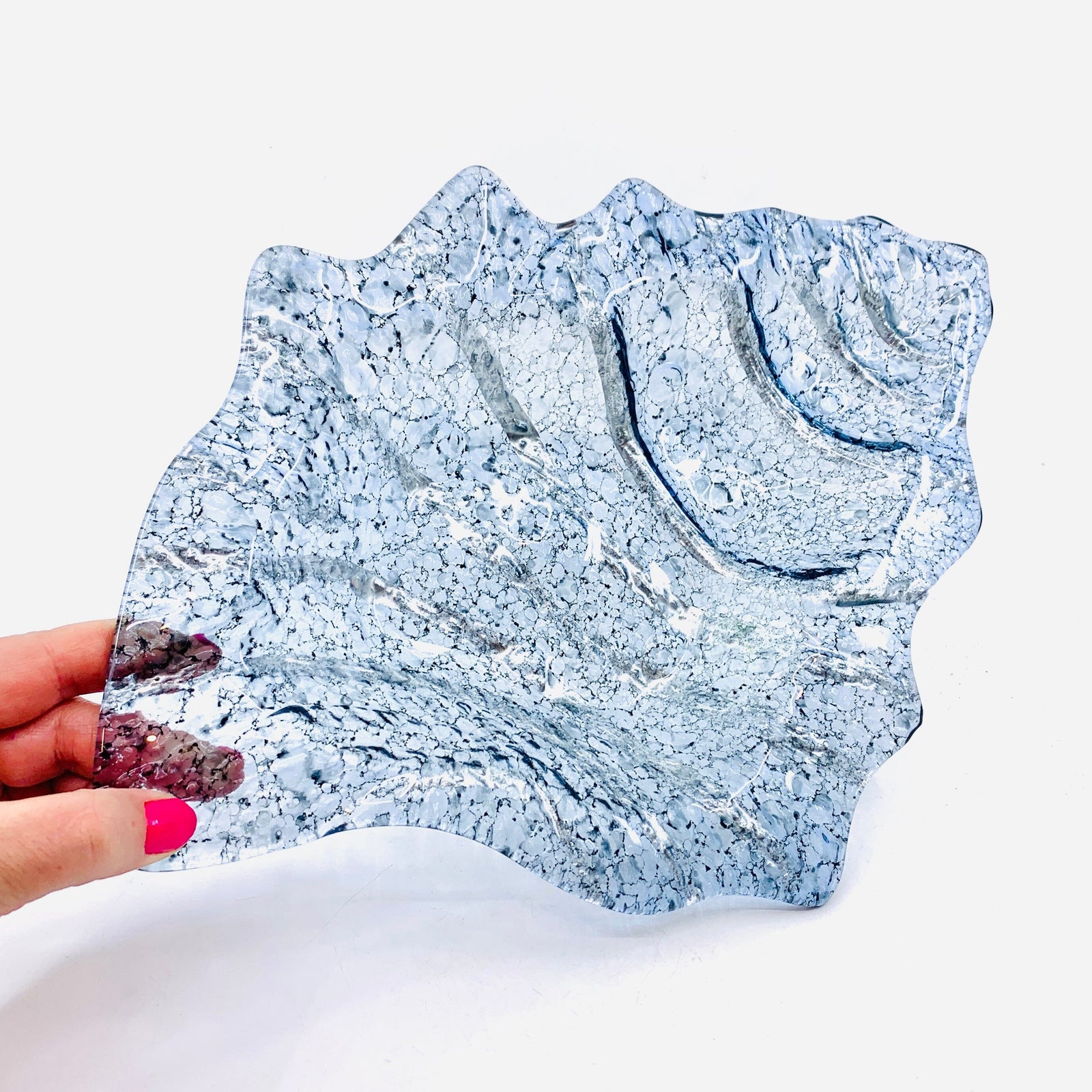 Glass Fusion Platter, Conch Shell 42 Decor Chesapeake Bay 