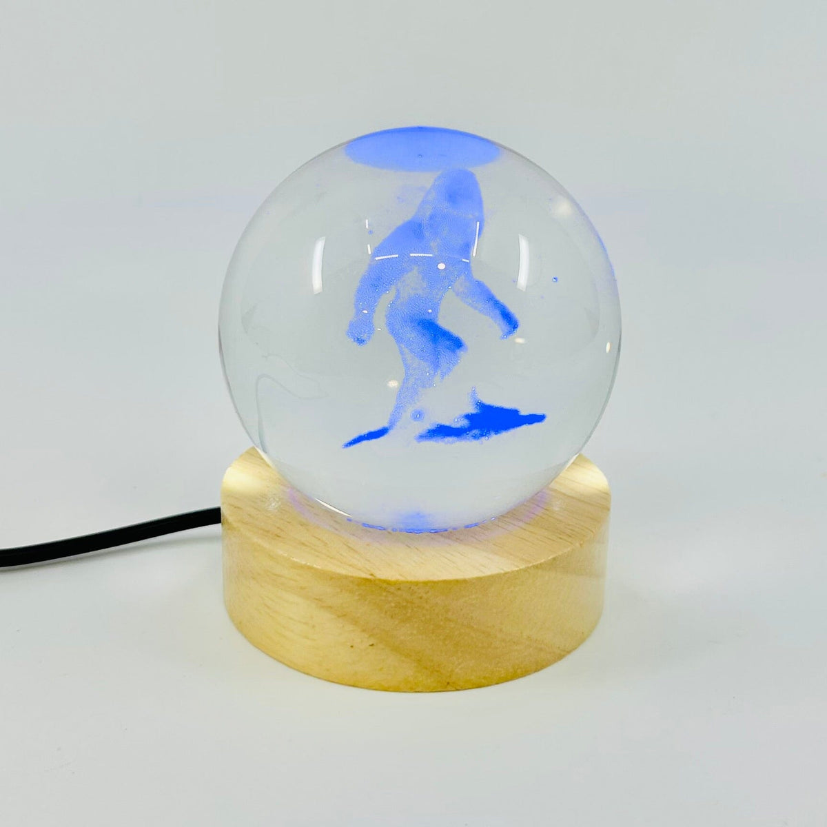 Light Up Etched Glass Sphere décor - Bigfoot 29TONIGHT 