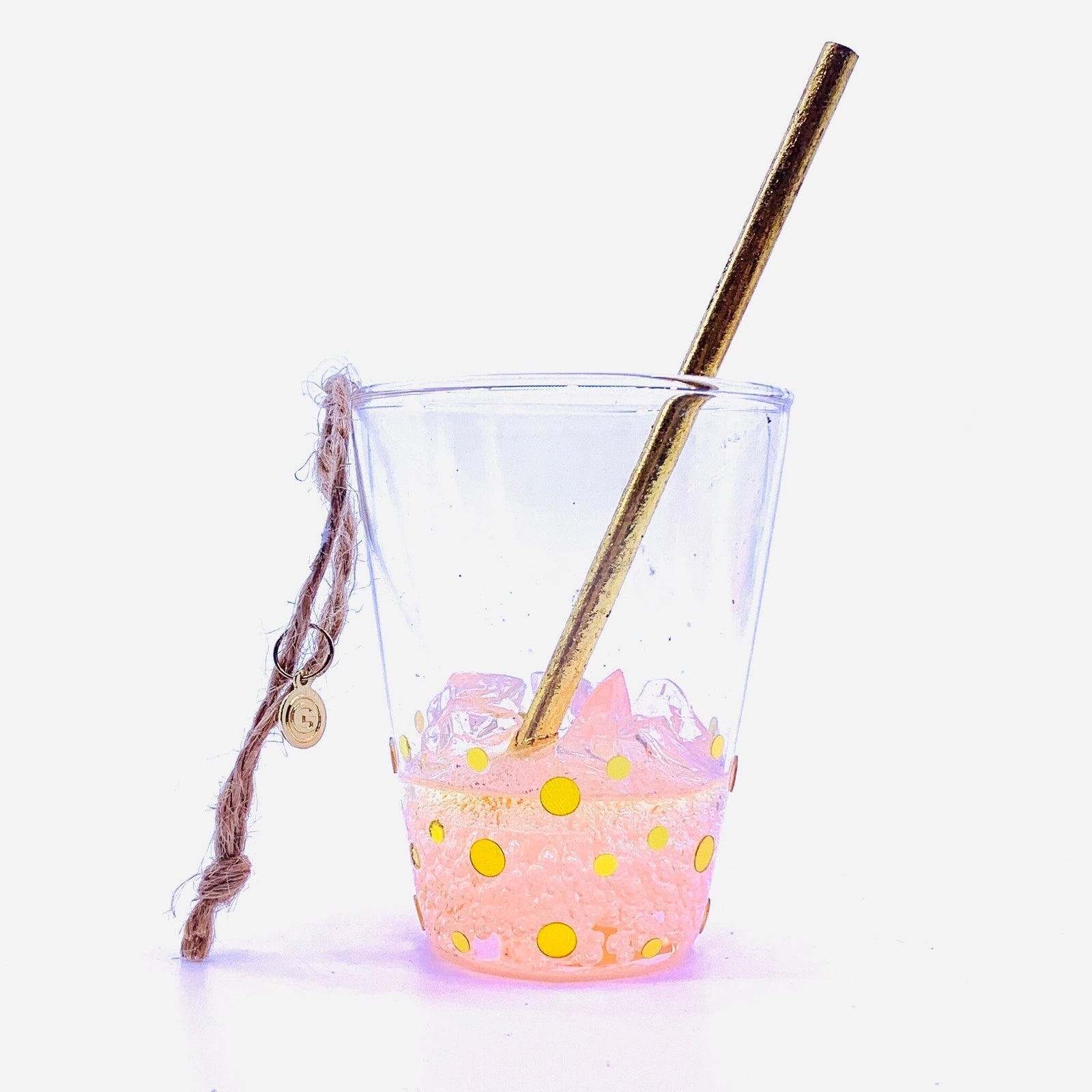 Cocktail Drink Ornament, Peach Fizz Ornament One Hundred 80 Degrees 