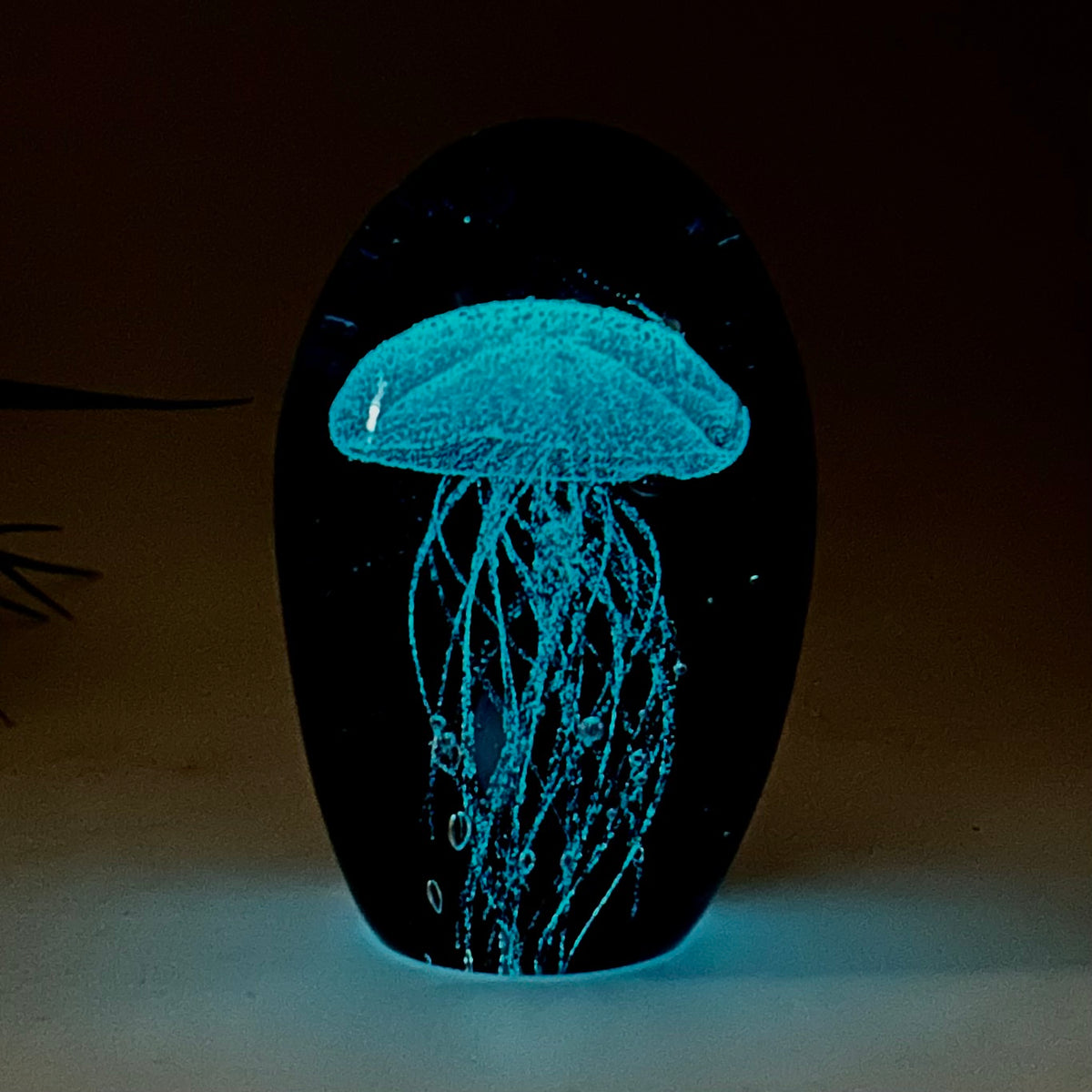 Dome Glow in The Dark Jellyfish Paperweight 11, Midnight