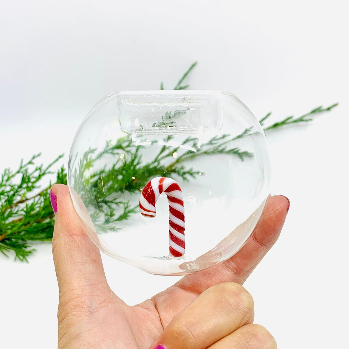 Globe Tealight Holder, Candy Cane Decor Tag 