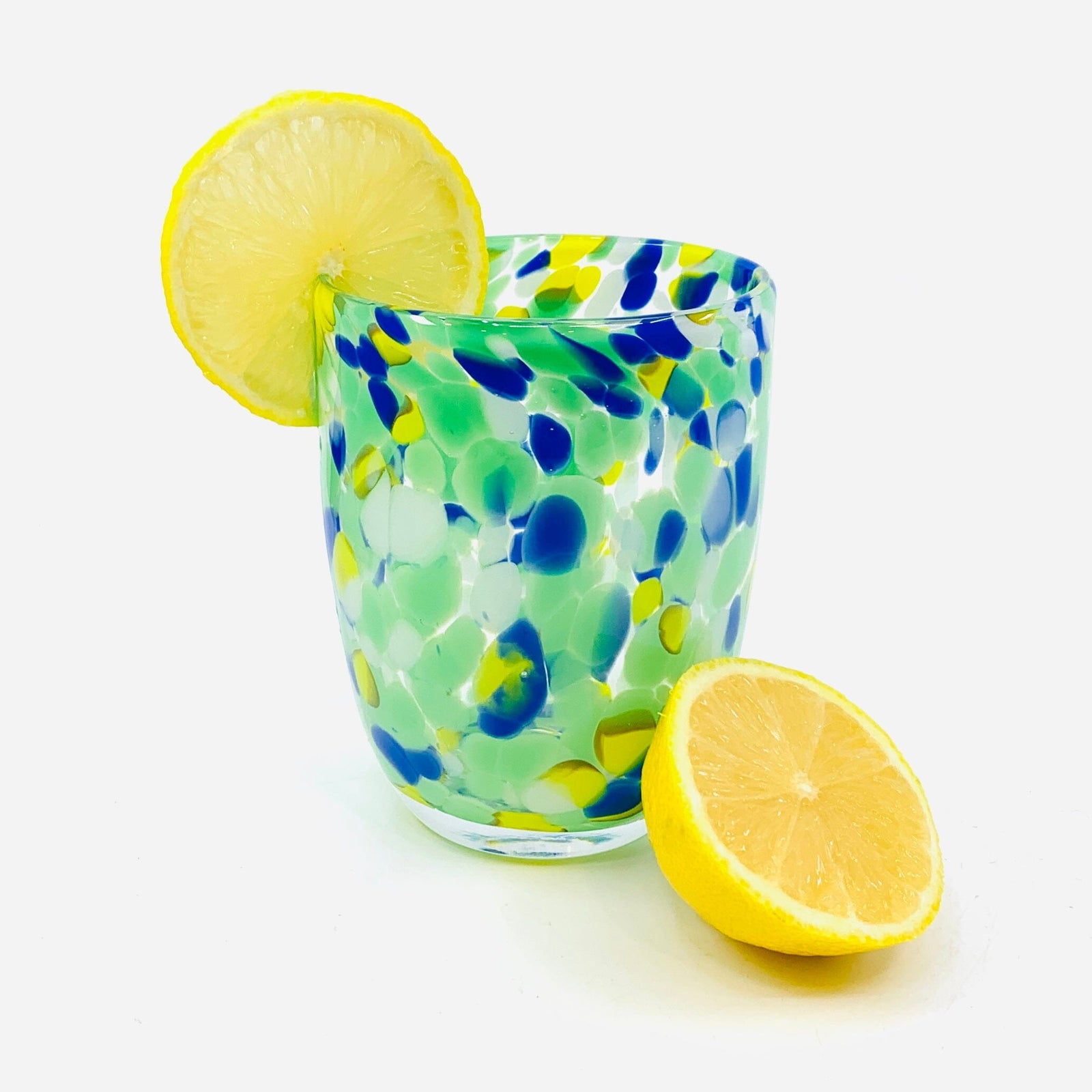 Spotted Glass Tumbler, Green Decor One Hundred 80 Degrees 