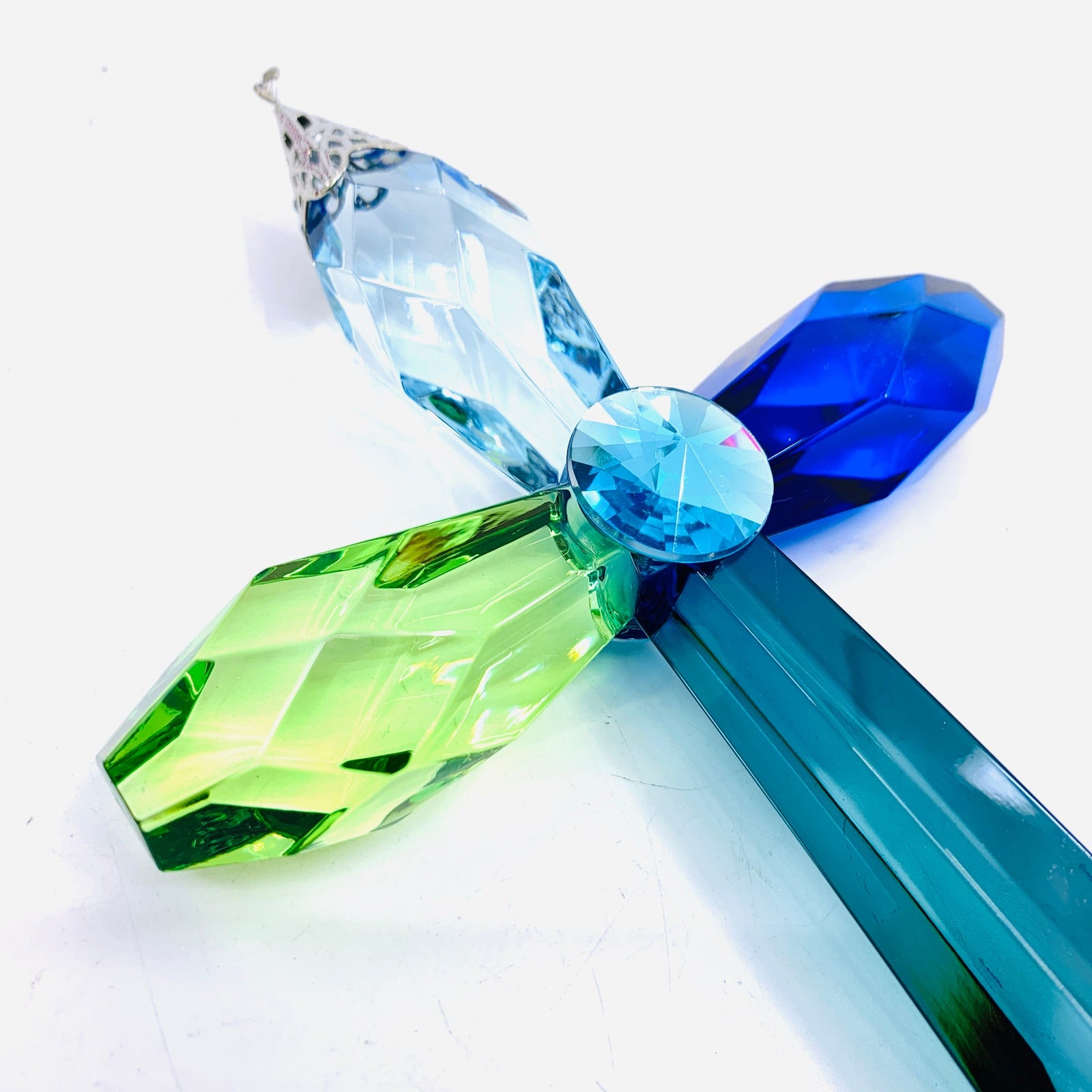 Acrylic Rainbow Cross Ornament, Ocean Decor GANZ 