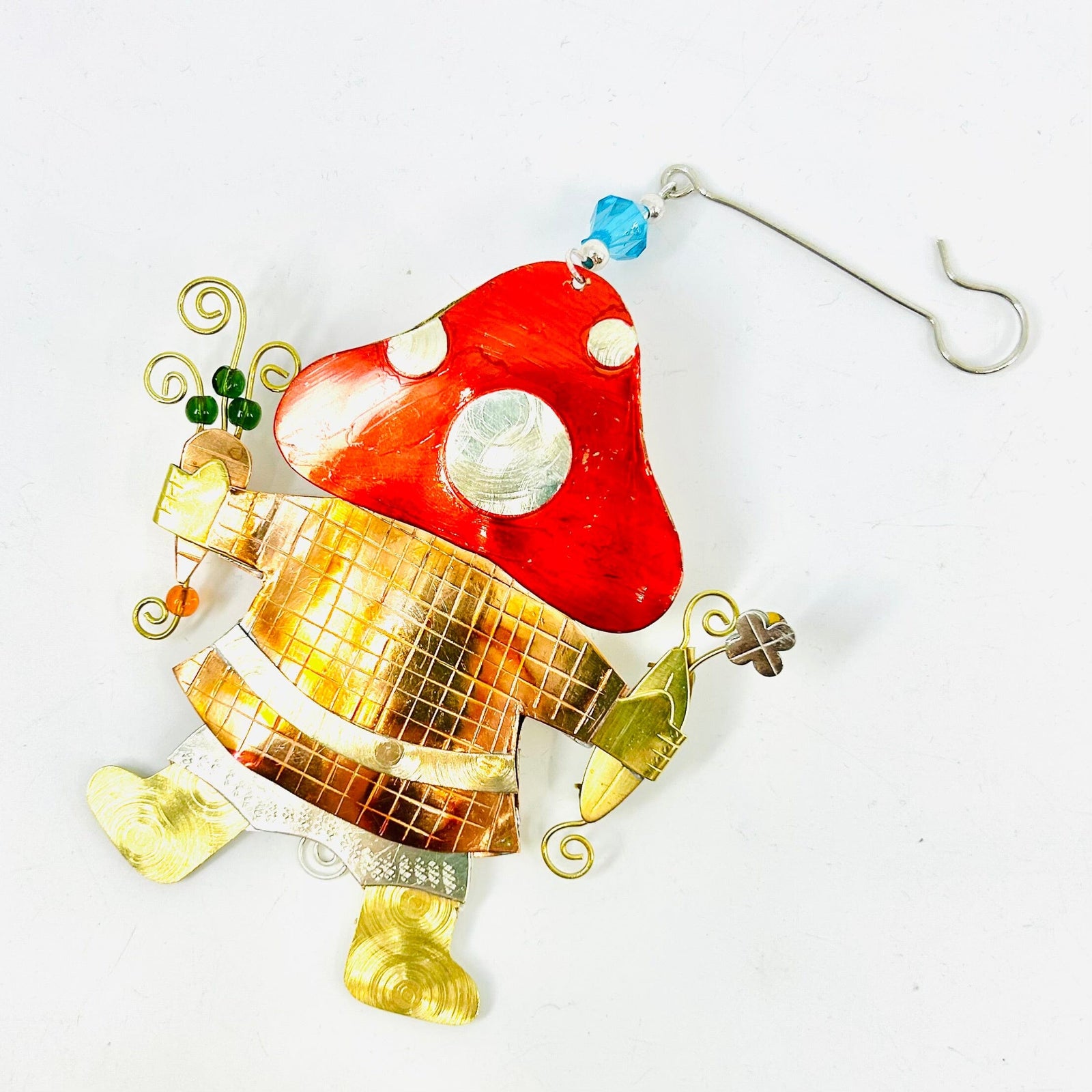 Mixed Metal Ornament, Veggie Gardener Gnome Miniature Pilgrim Imports 