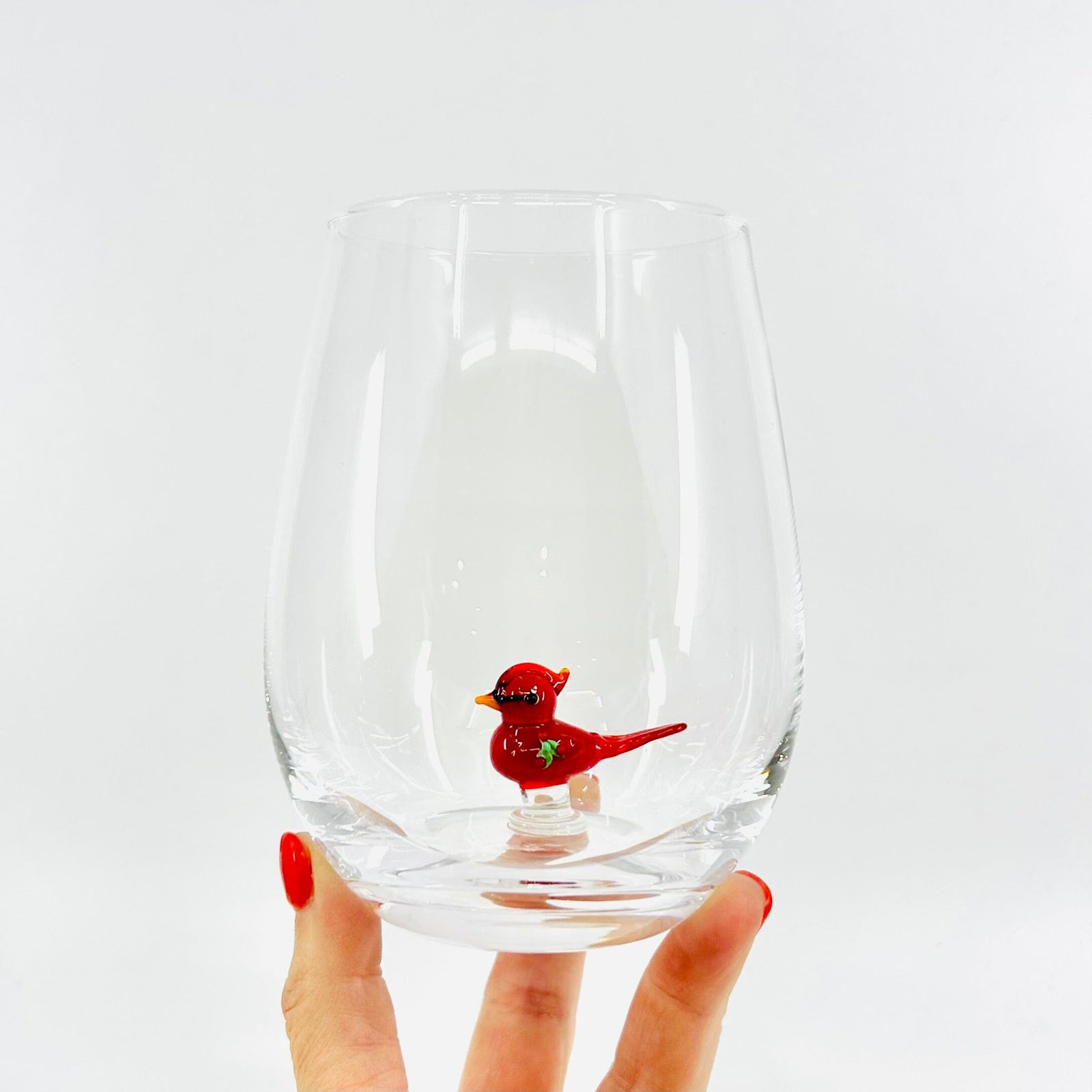 Holiday Icon Stemless Wine Glass, Snowman Creative Co-Op 