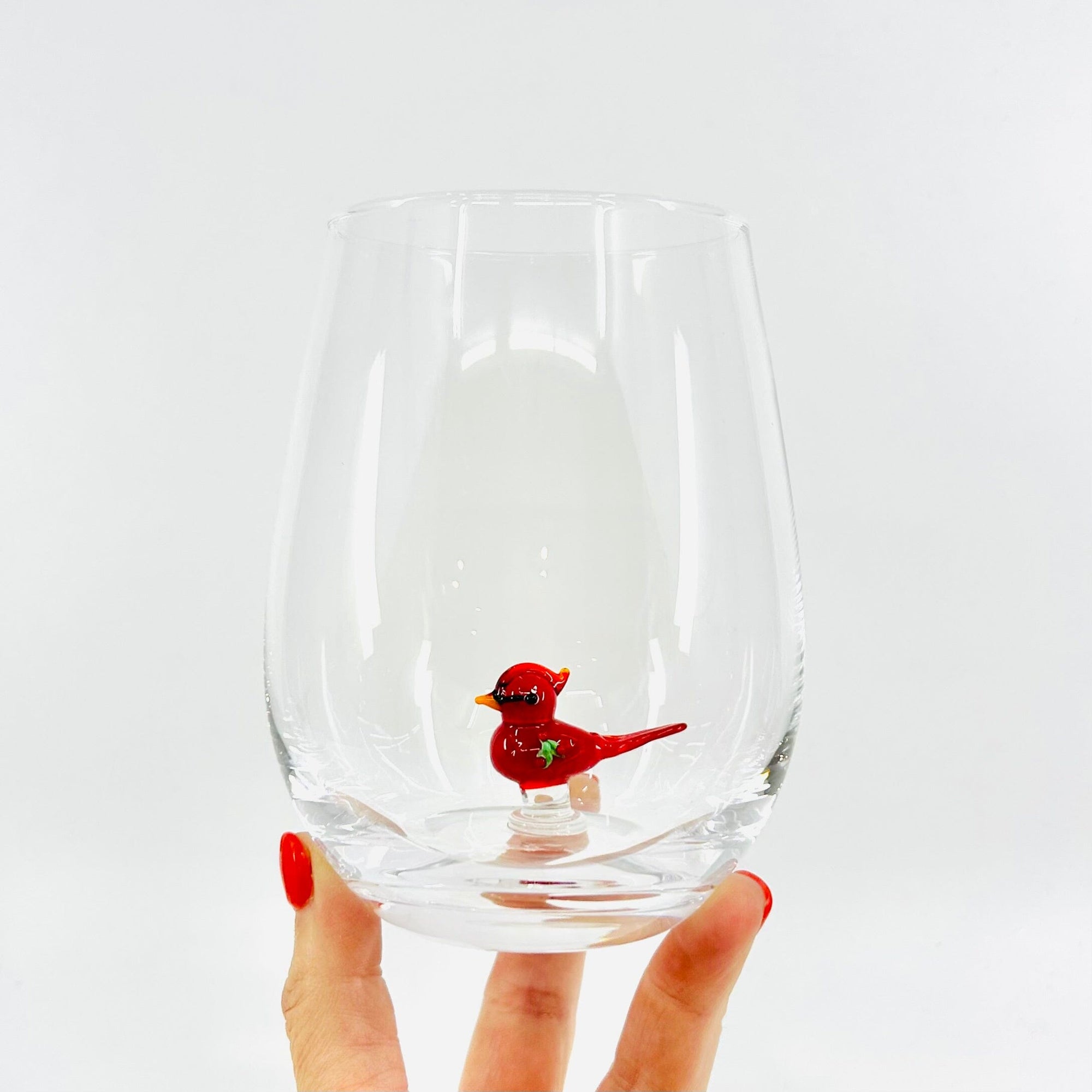 Holiday Icon Stemless Wine Glass, Snowman Creative Co-Op 
