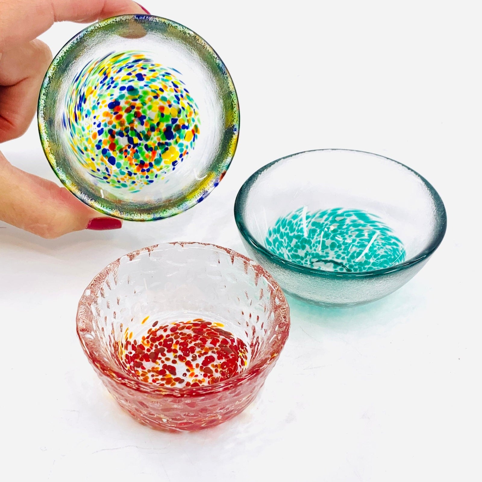 Recycled Glass Confetti Bowls Decor Creative Co-Op 