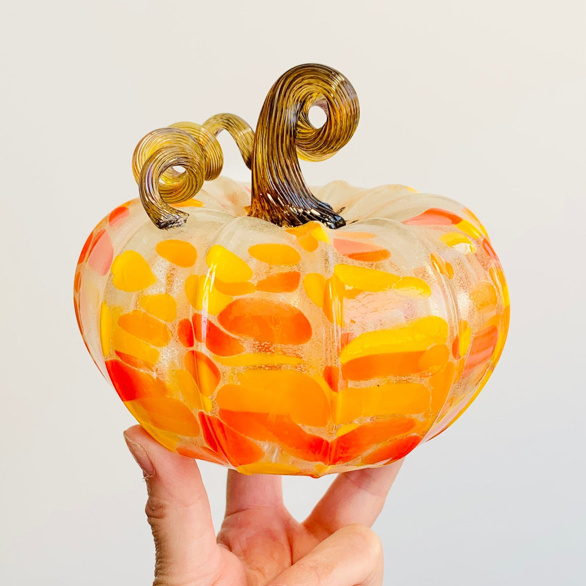 Daily Glow Pumpkin 3574 Fall Squat Gabby Luke Adams Glass Blowing Studio 