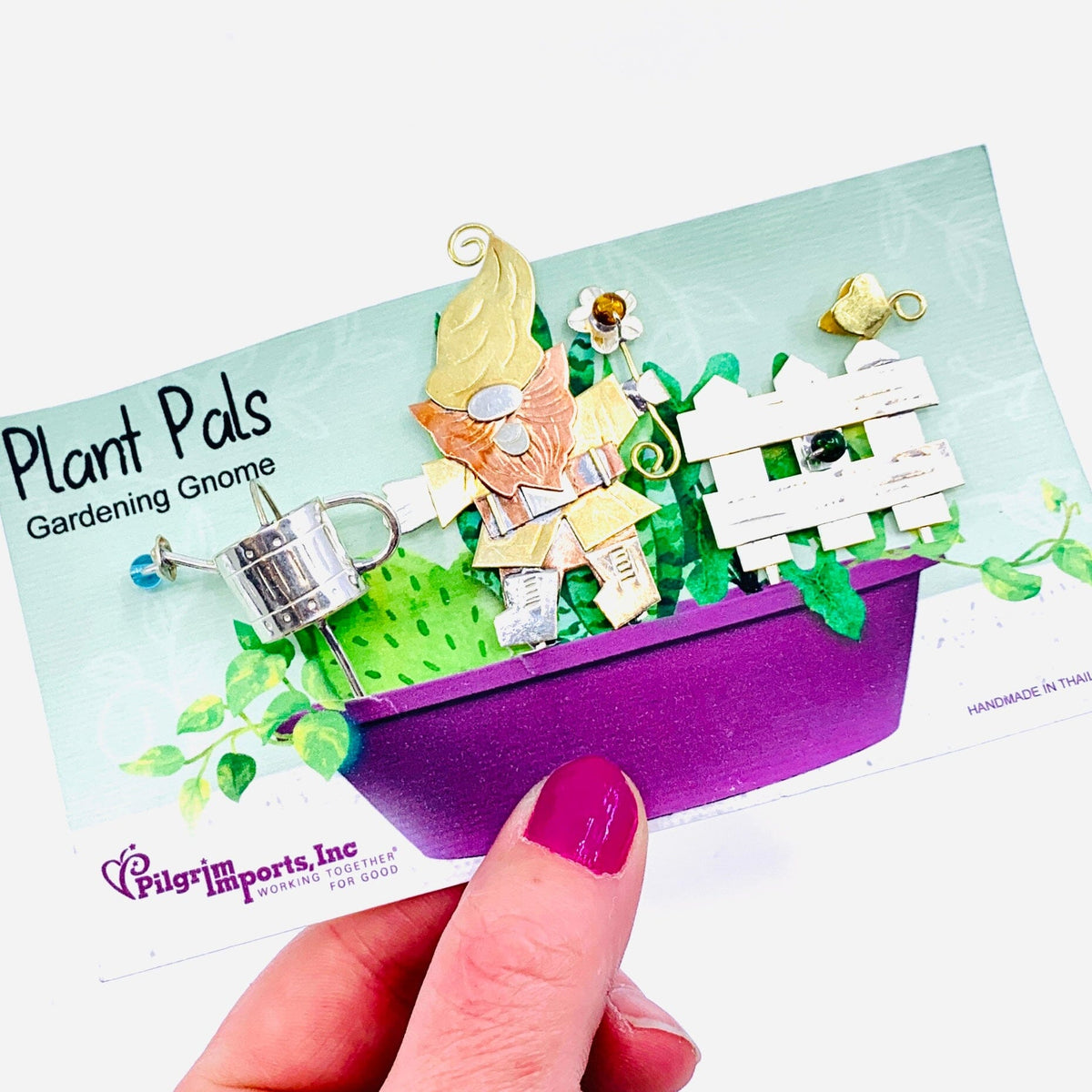 Plant Pals 5, Gardening Gnomes Miniature Pilgrim Imports 