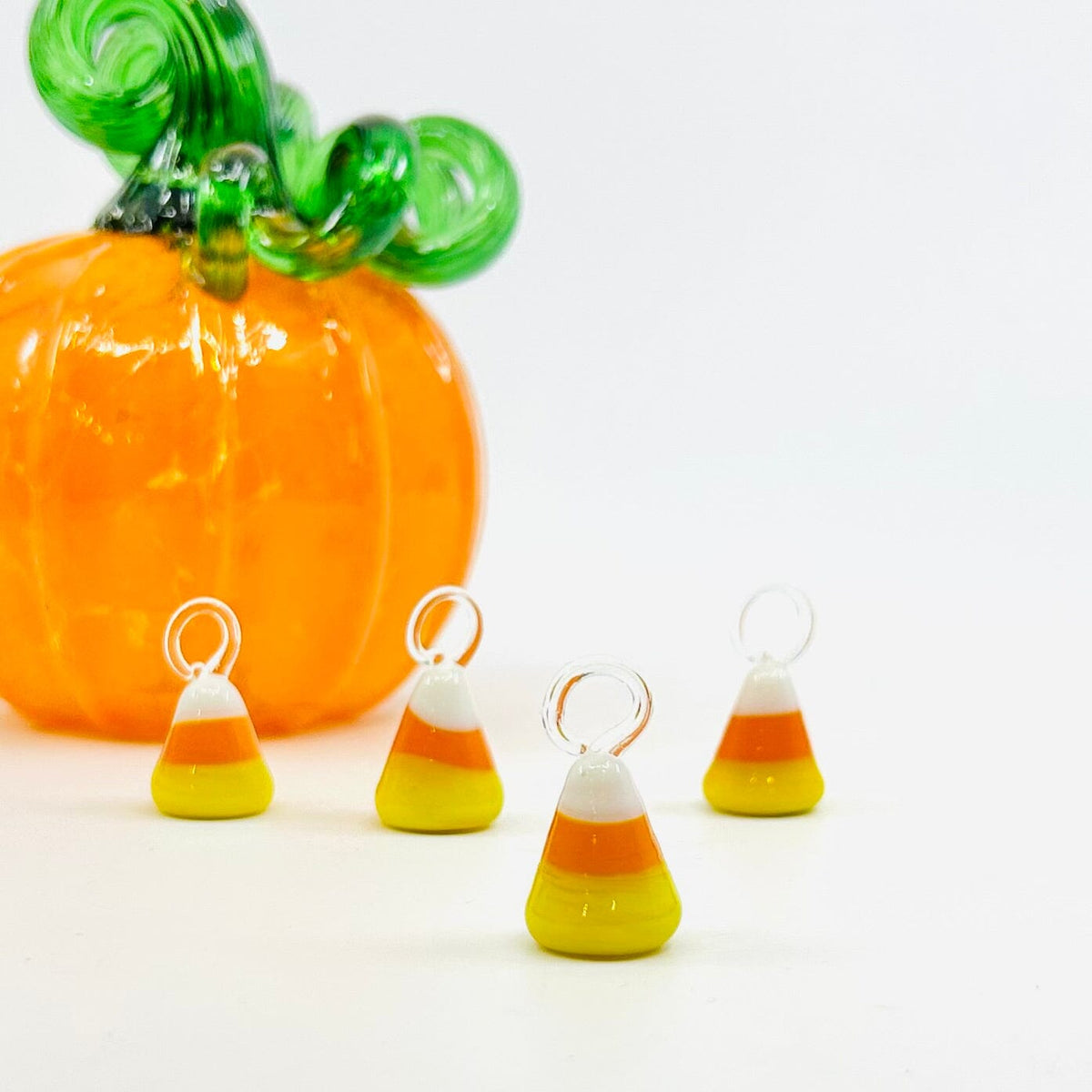 Tiny Glass Candy Corn Ornament Miniature - 