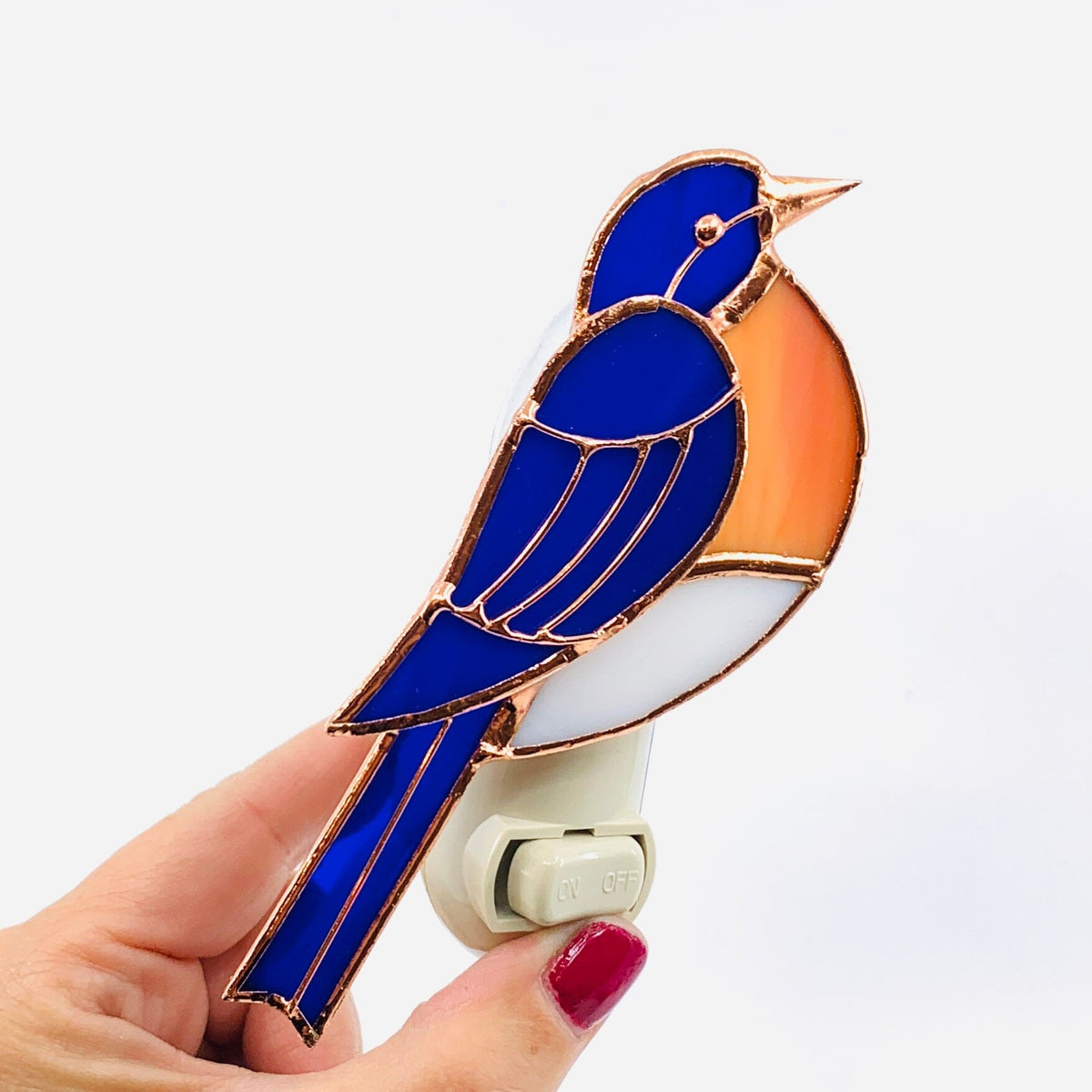 Stained Glass Bluebird Nightlight Decor Gift Essentials 