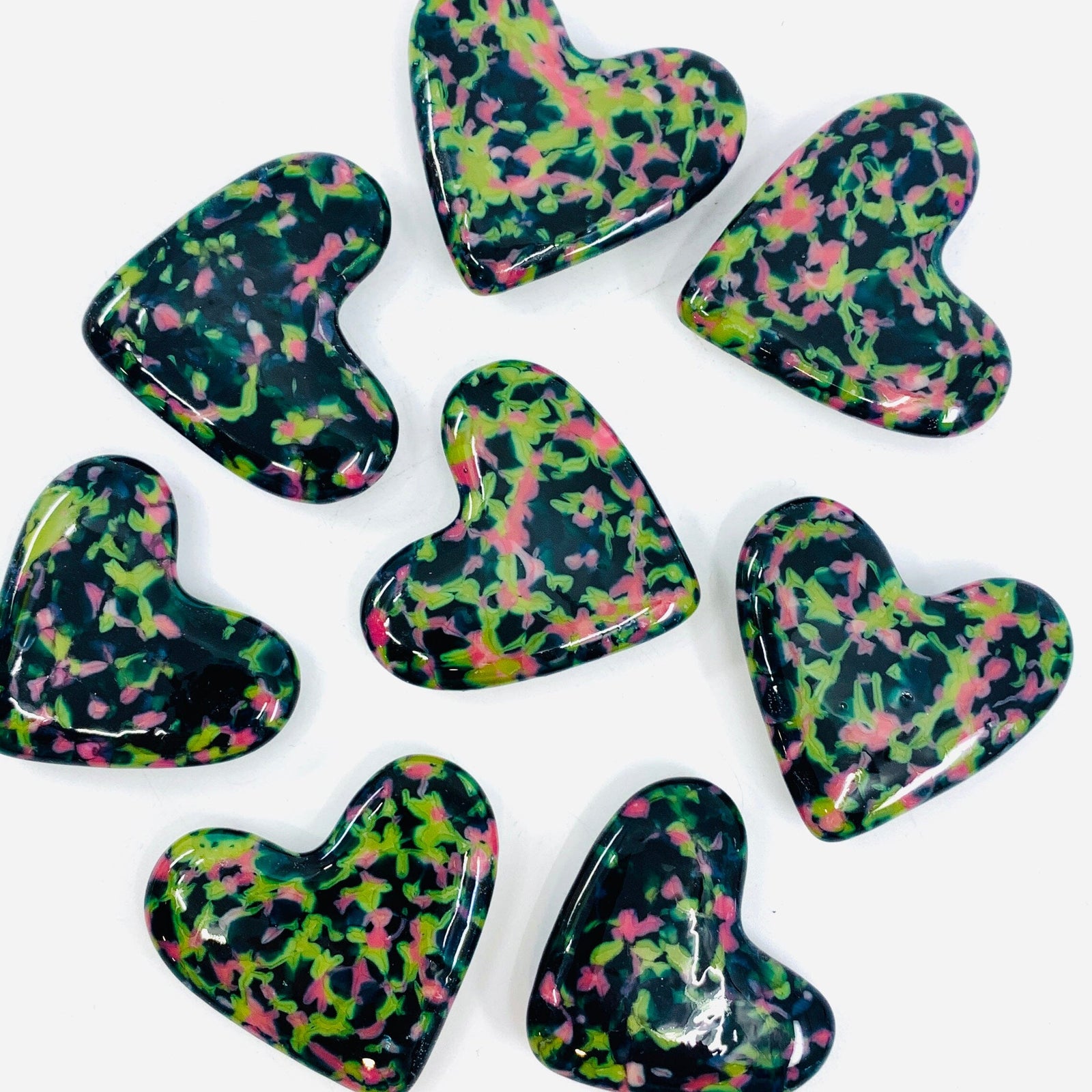 Fused Pocket Heart, Monet Seconds Miniature Luke Adams Glass Blowing Studio 
