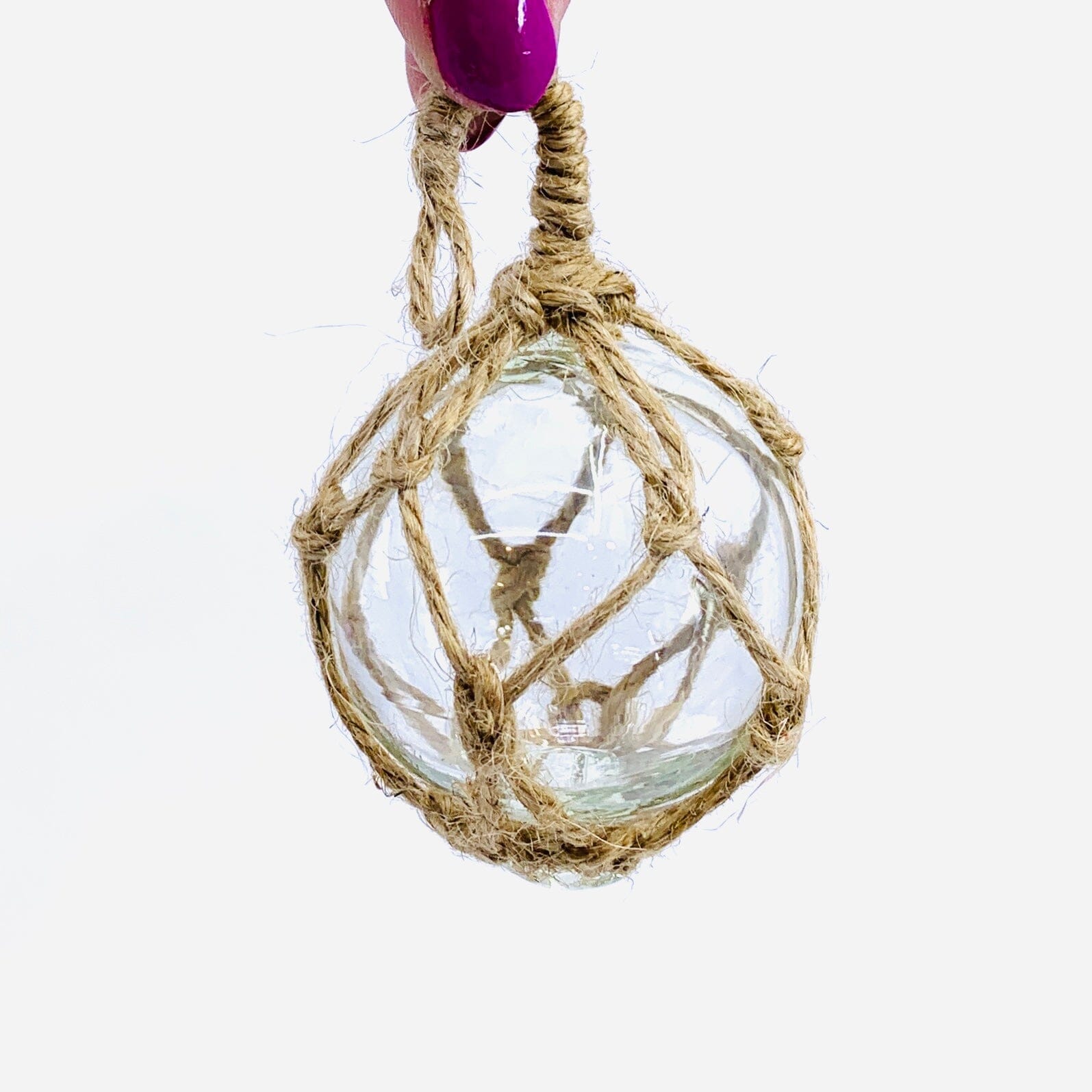 Macramé Glass Ball Ornament, Clear C&F Enterprises 