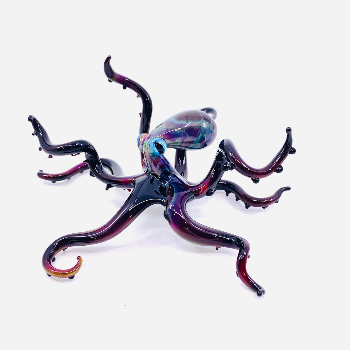 Handblown Artisan Glass Octopus 3, Multi