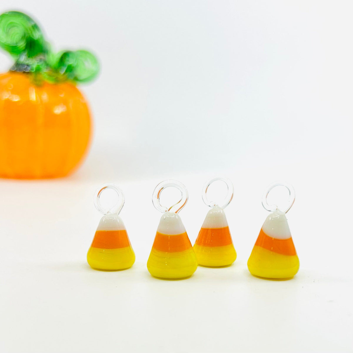 Tiny Glass Candy Corn Ornament Miniature - 