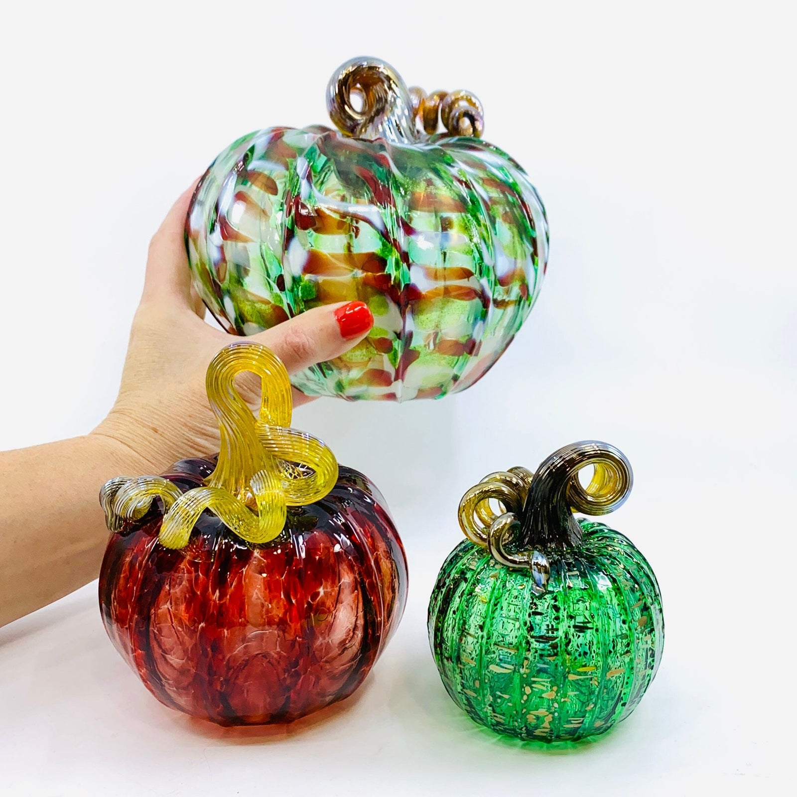 Daily Pumpkin 833 Centerpiece Trio Gabby Luke Adams Glass Blowing Studio 