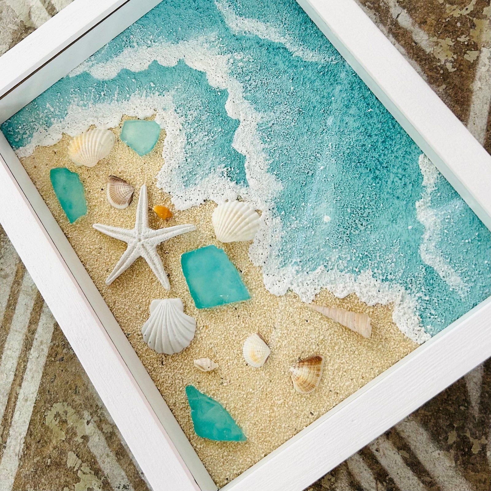 Starfish Shadow Box Frame Decor Chesapeake Bay 