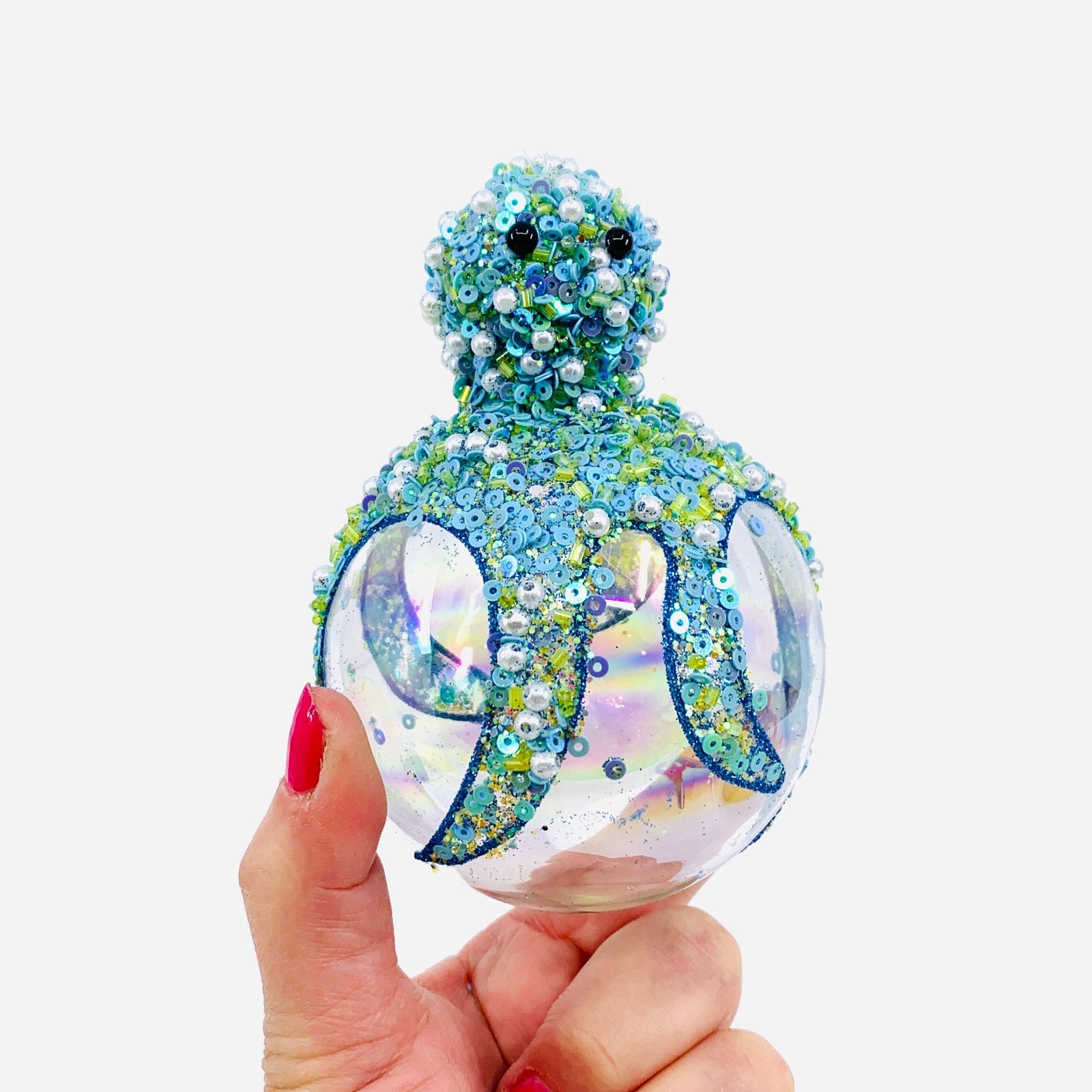 Sea Foam Shimmer Octopus Bubble Ornament C&F Enterprises 