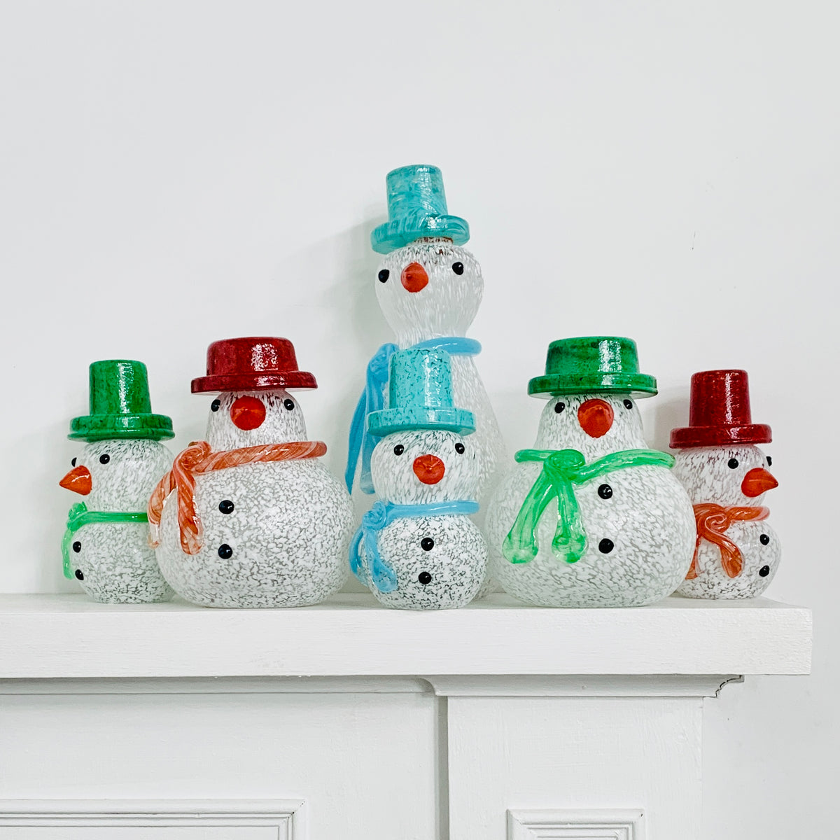 Blown Glass Snowman - Red Scarf