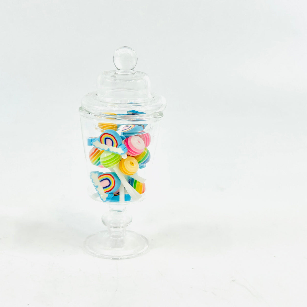 Emotional Support Glass Jar of Lollipops and Rainbows Miniature - 