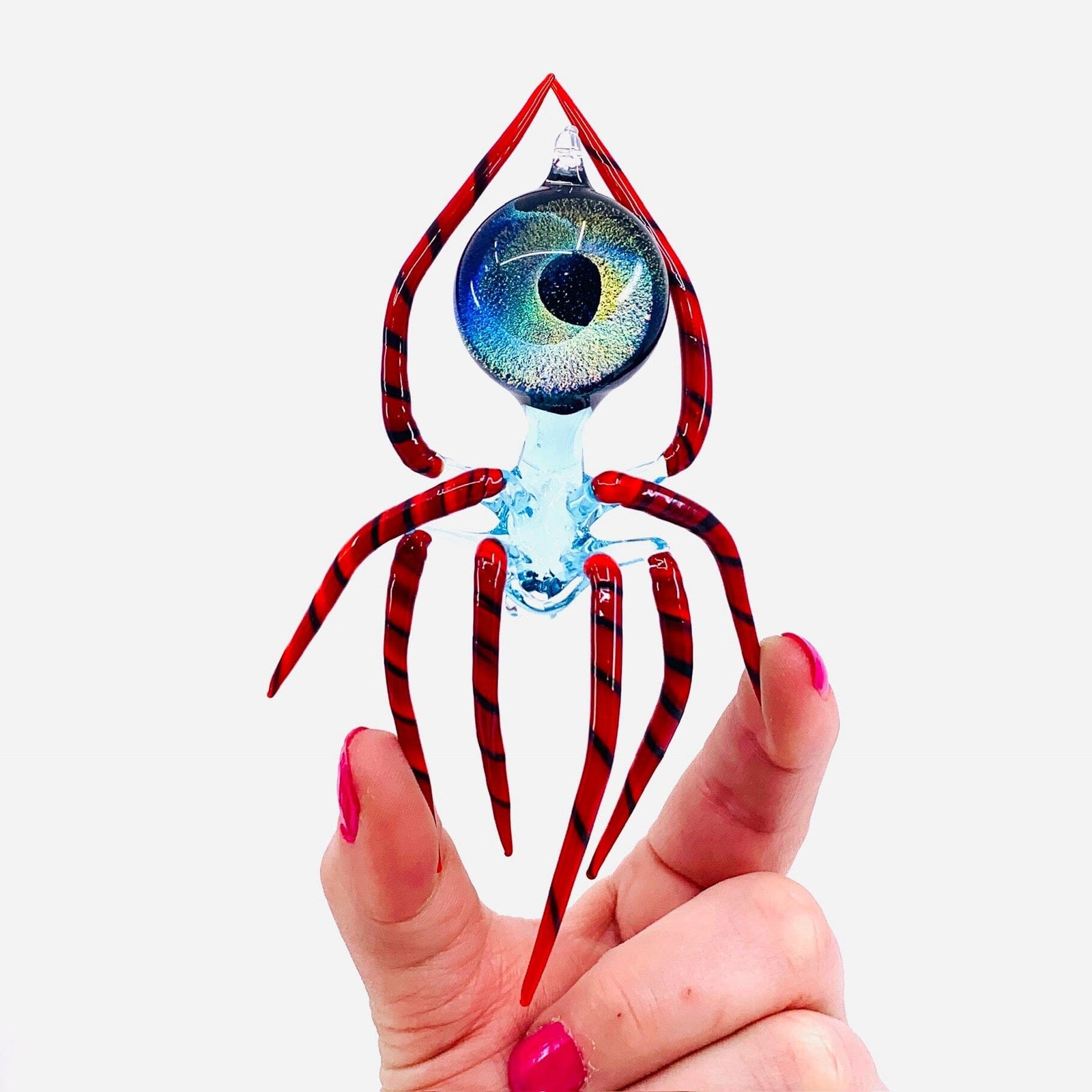 Glass Galaxy Spider Ornament, 24 Ornament WGK Glass Art Inc 