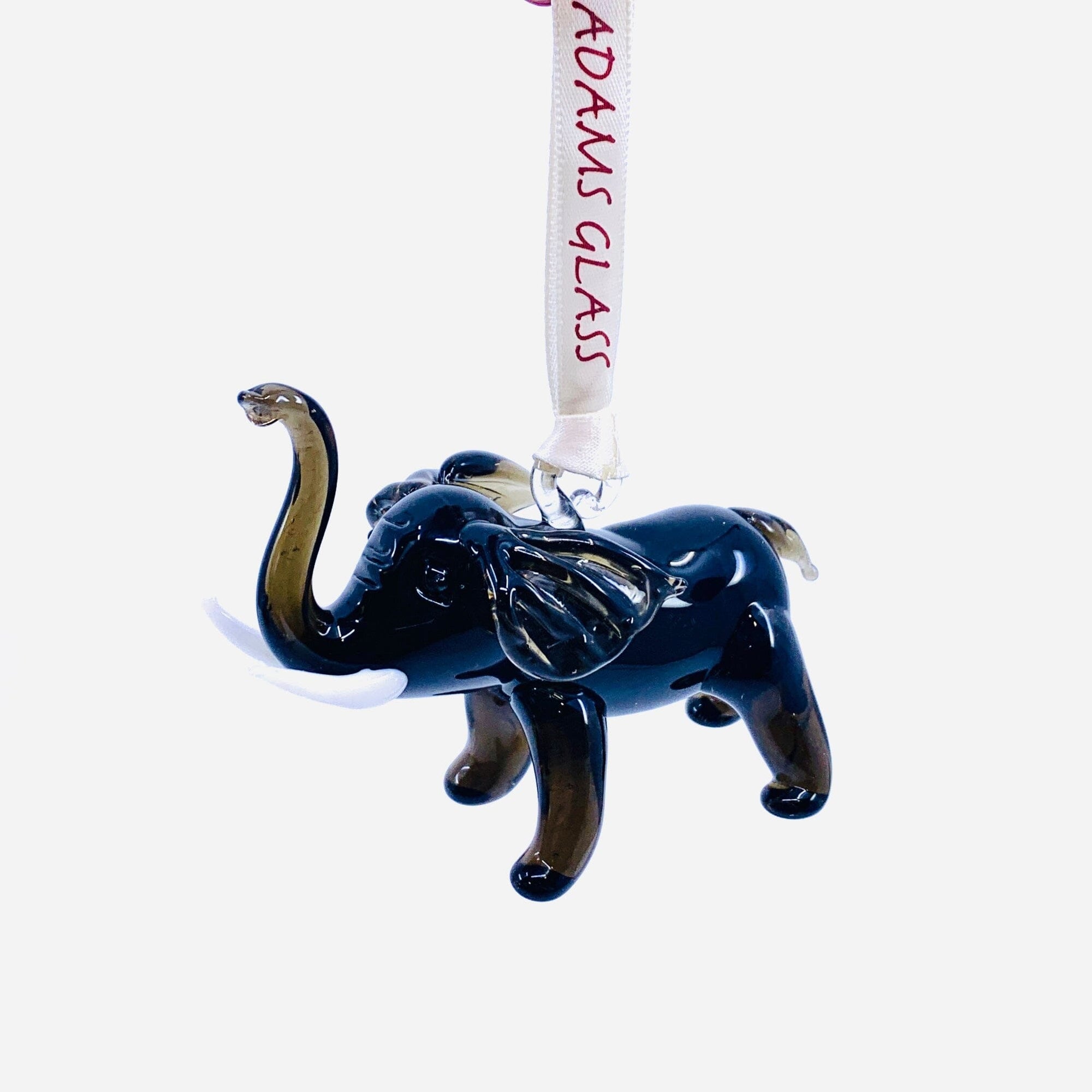 Ribbon Glass Ornament 21, Elephant Art Studio 