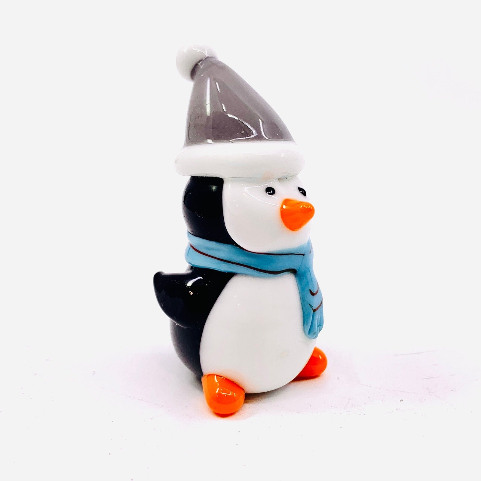 Playful Artglass Penguin, Fuzzy Miniature C&F Enterprises 