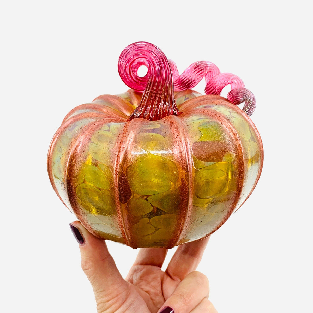 Daily Pumpkin 3874 Fall Shimmer Squat Gabby Luke Adams Glass Blowing Studio 