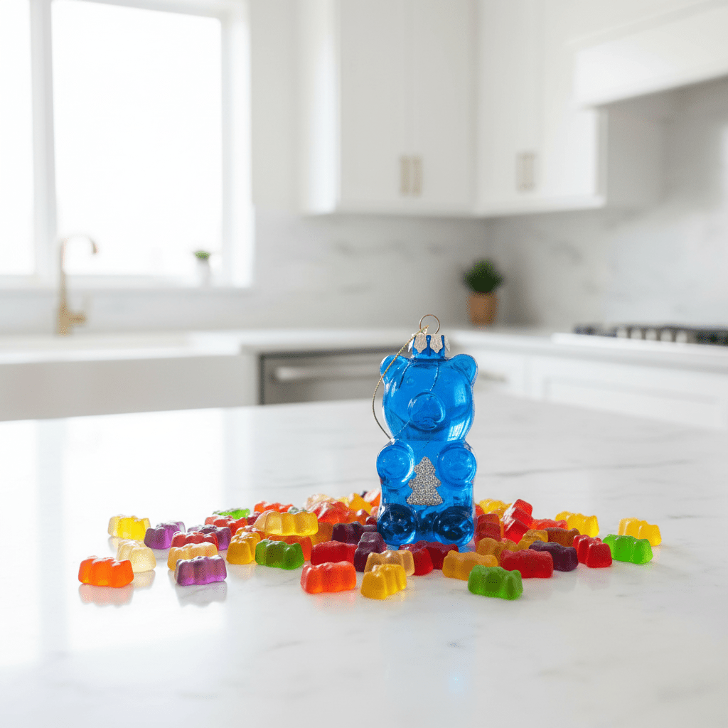 Glass Gummy Bear Ornament, Blue Ornament One Hundred 80 Degrees 