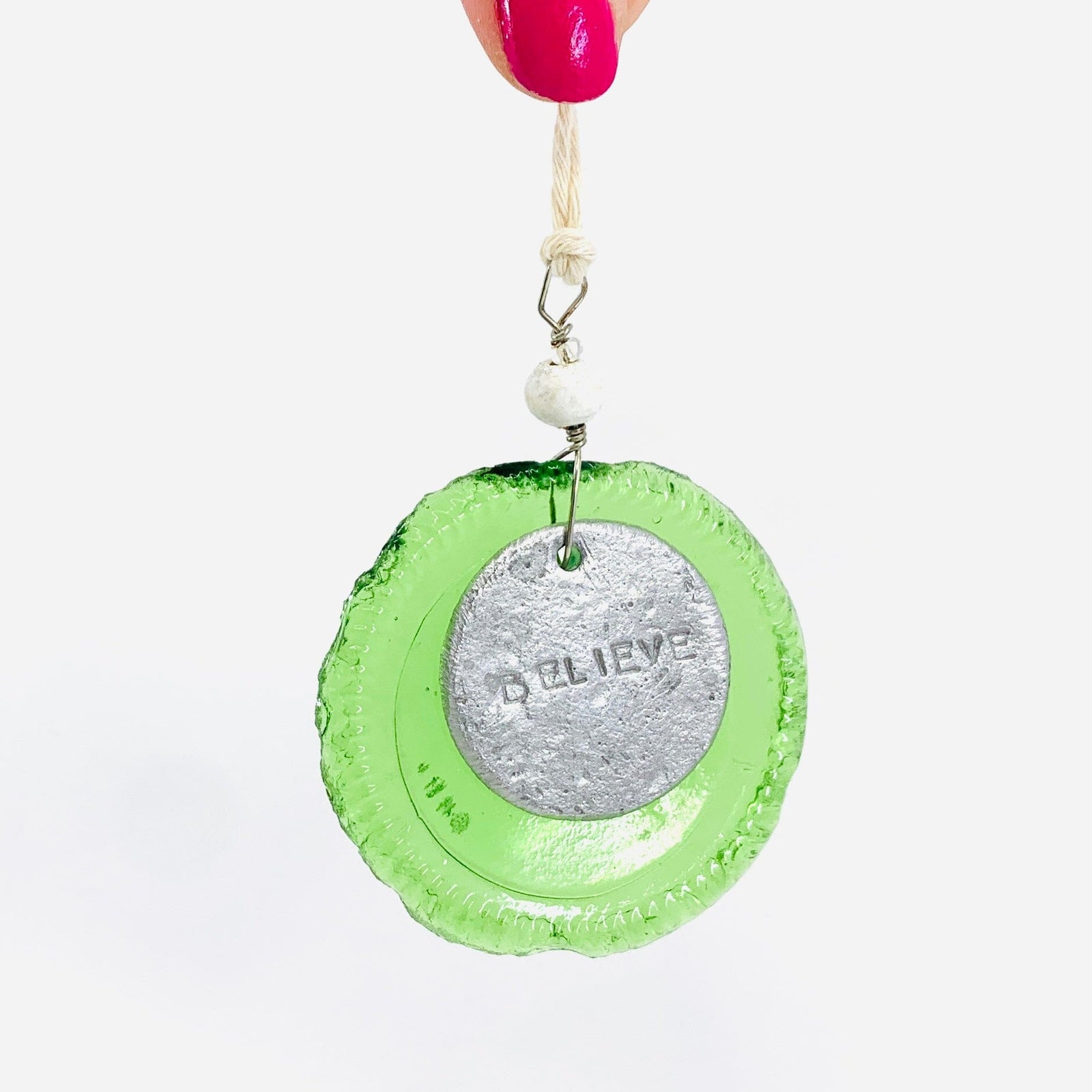 Bottle Bottom Ornament, Believe 2nd Story Goods 