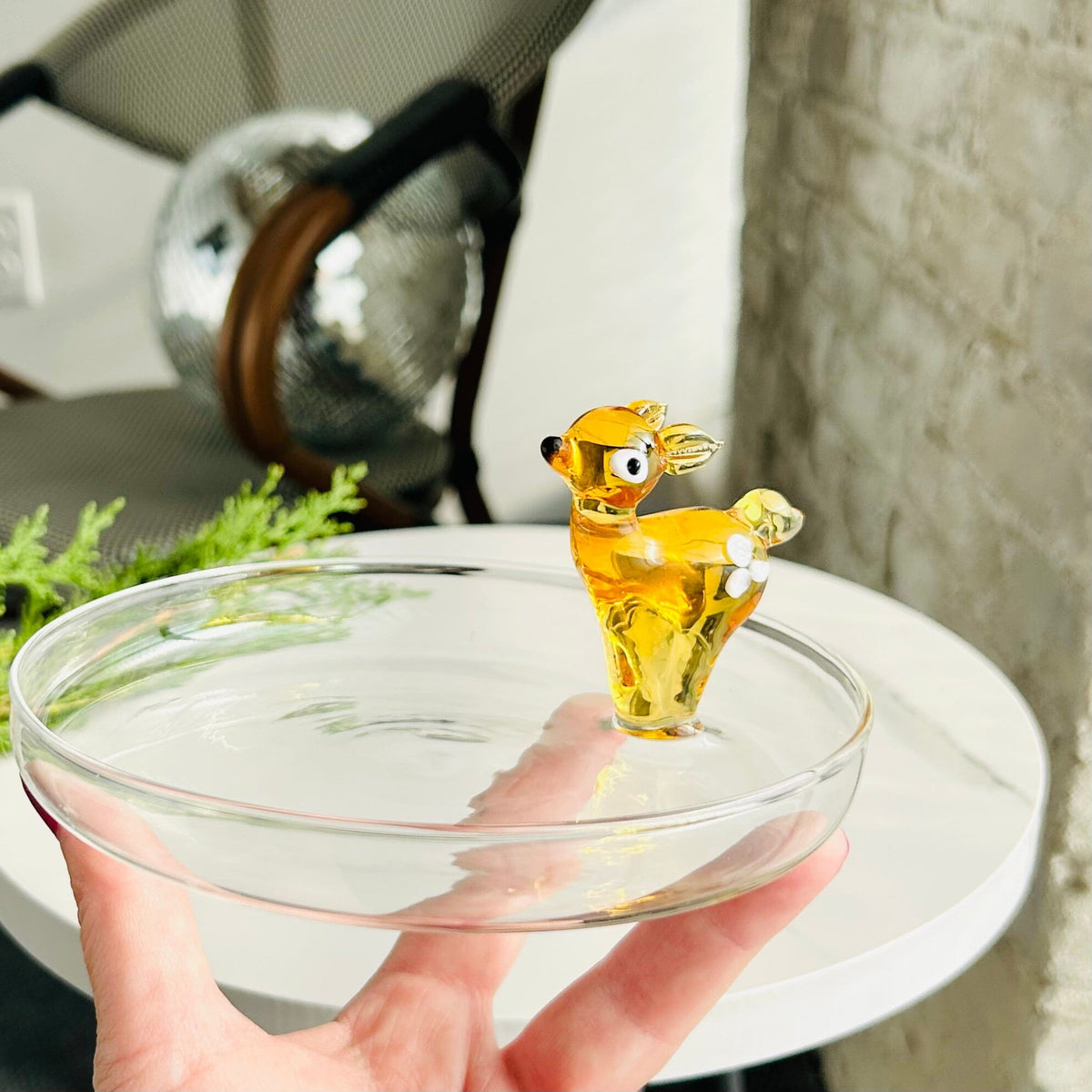 Glass Icon Reindeer Dish ICHENDORF 