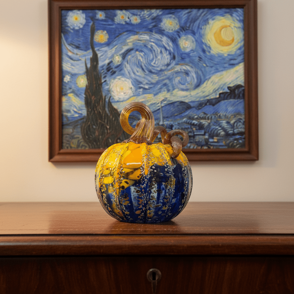 Starry Night Mini Pumpkin Inspo Luke Adams Glass Blowing Studio 