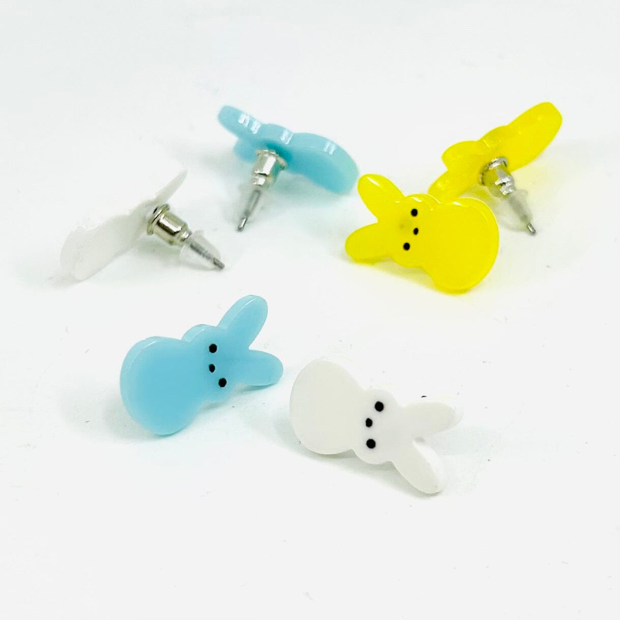 Peep Bunny Earrings, Pastel Trio Jewelry - 