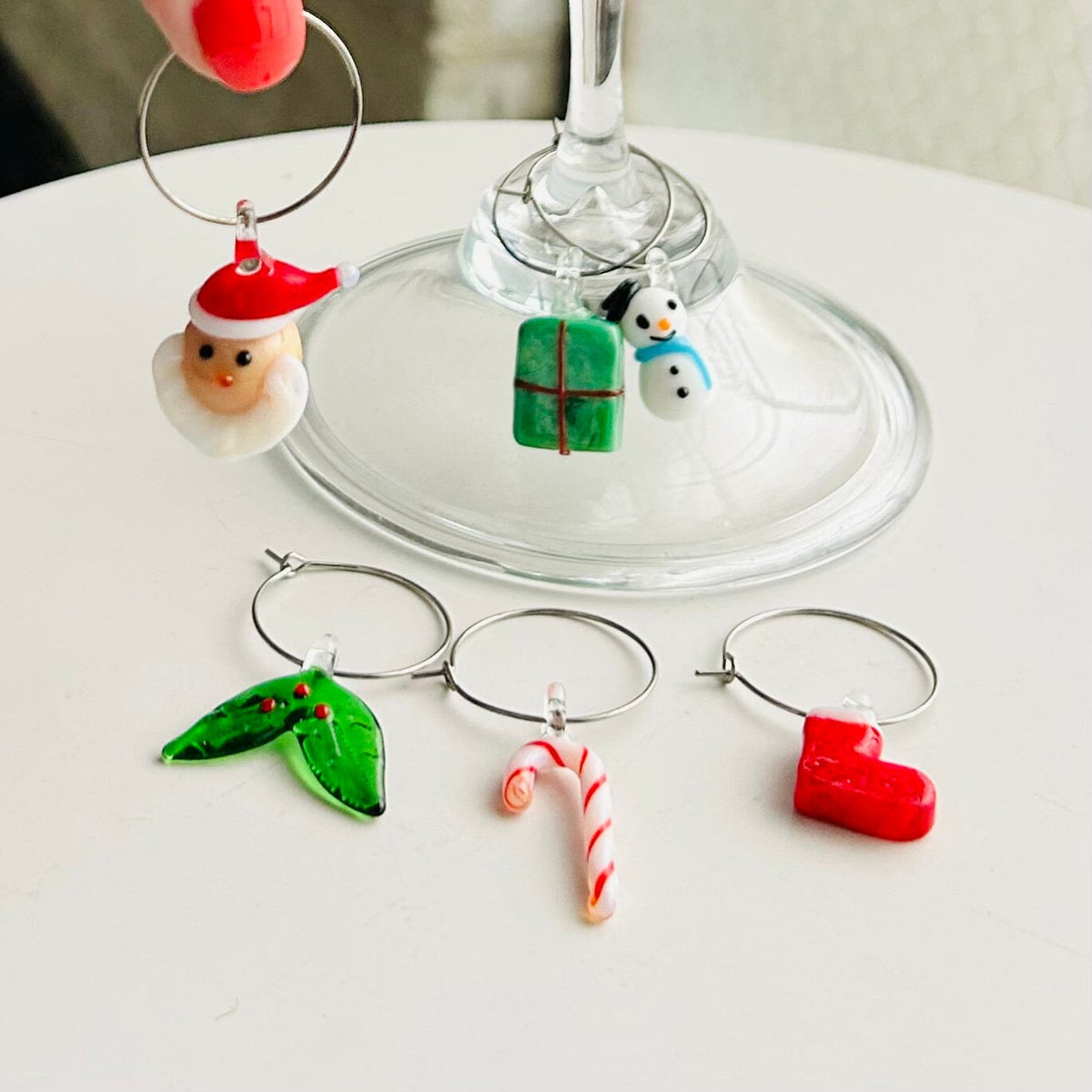 Glass Icon Wine Glass Charms Creative Co-Op 