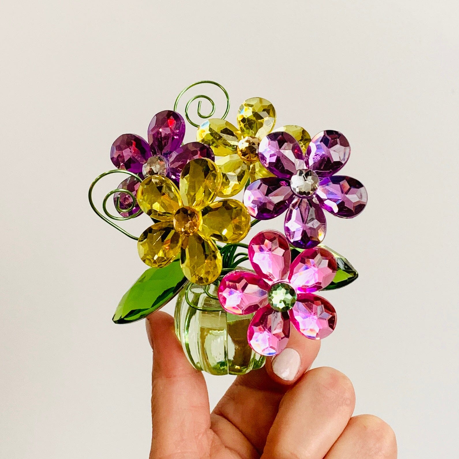 Acrylic Bouquet 3, Pansy Green Decor GANZ 