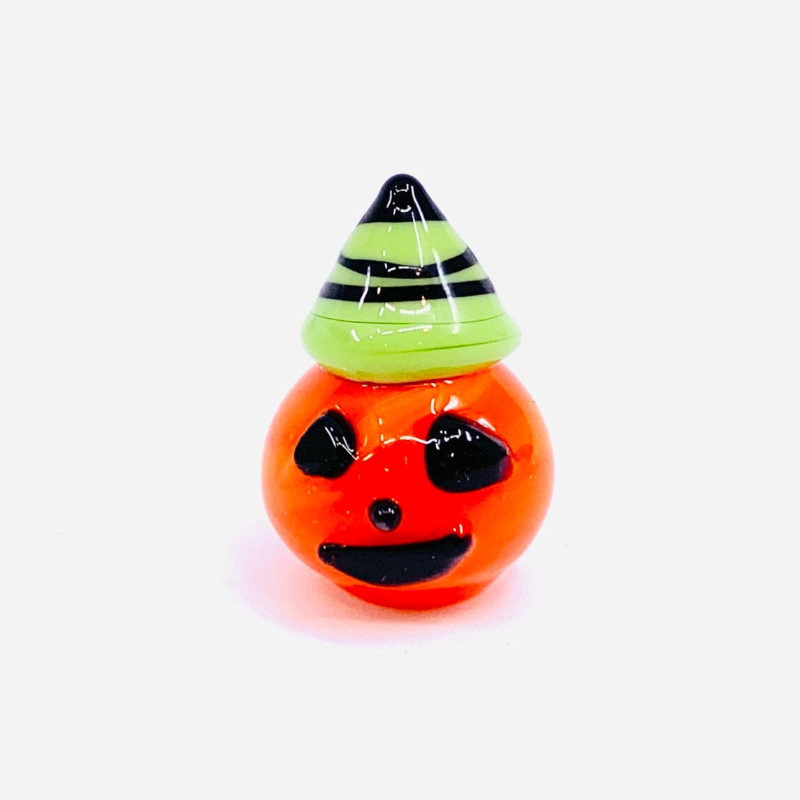 Little Glass Pumpkin Green Hat Friend Miniature Alex 