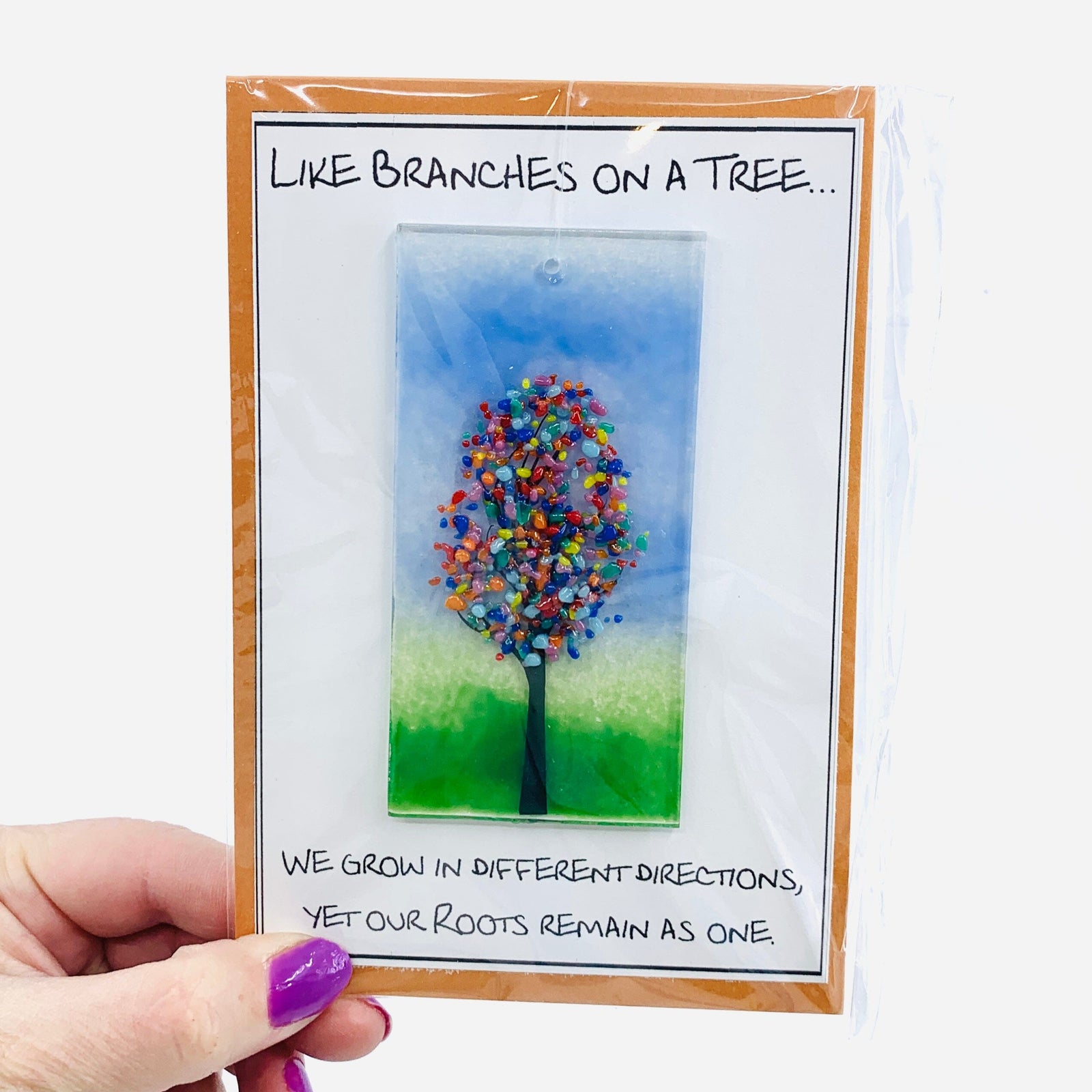 Fused Glass "Like Branches on a Tree” Suncatcher 13 Decor Glimmer Glass Gifts 