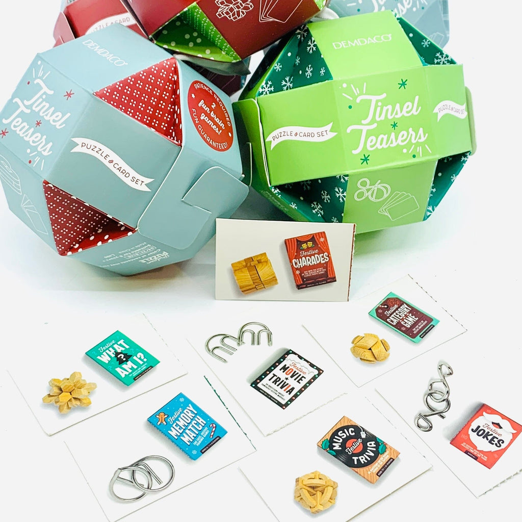 Tinsel Teasers Card and Puzzle Set - Luke Adams Glass Blowing Studio