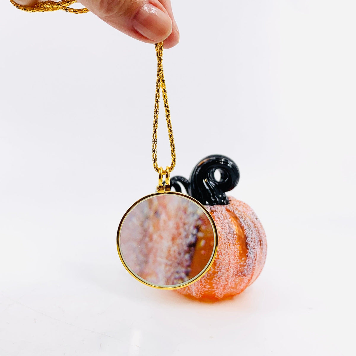 Gold Magnifying Glass Necklace Jewelry AB 