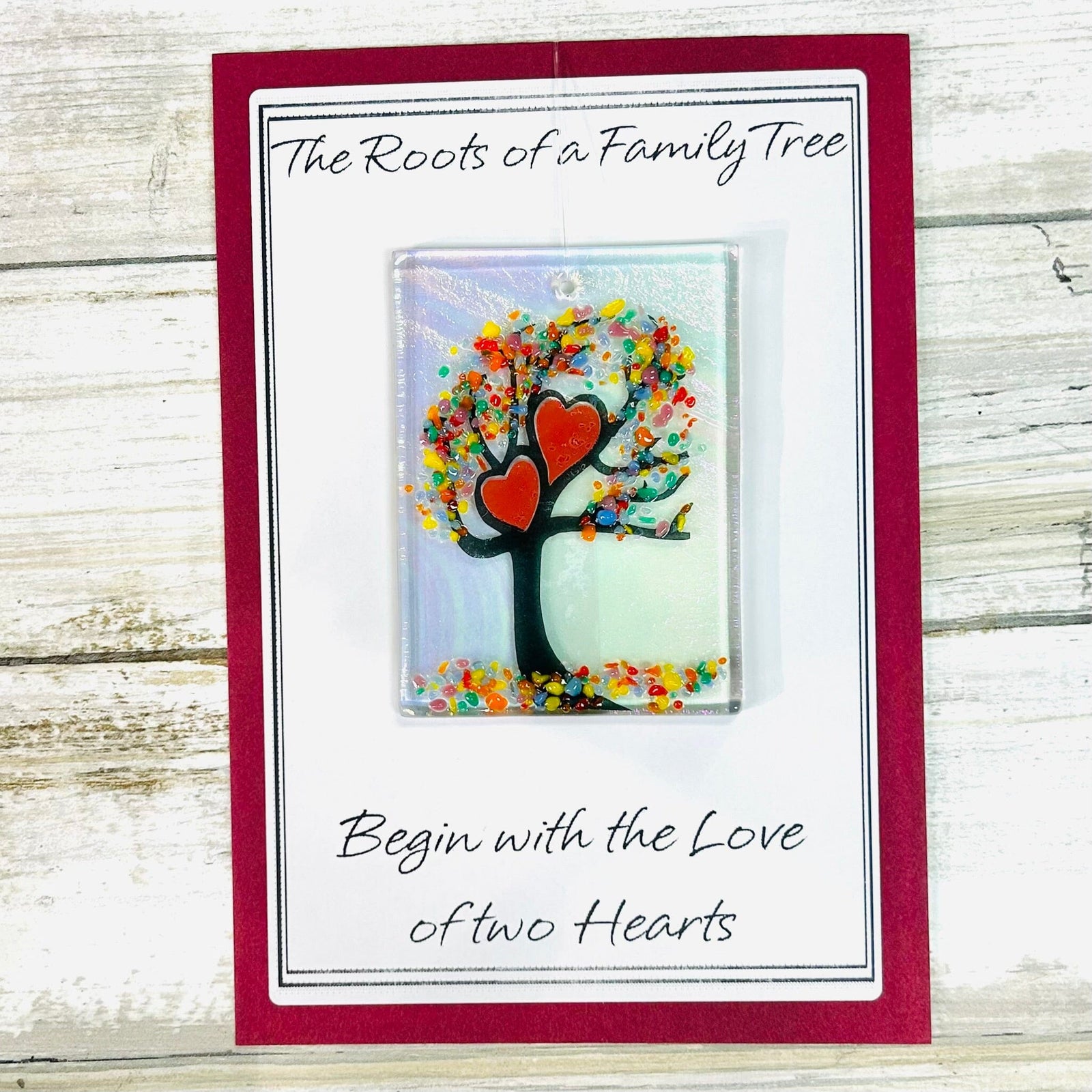 Fused Glass Love Hearts Suncatcher, Multi Decor Glimmer Glass Gifts 