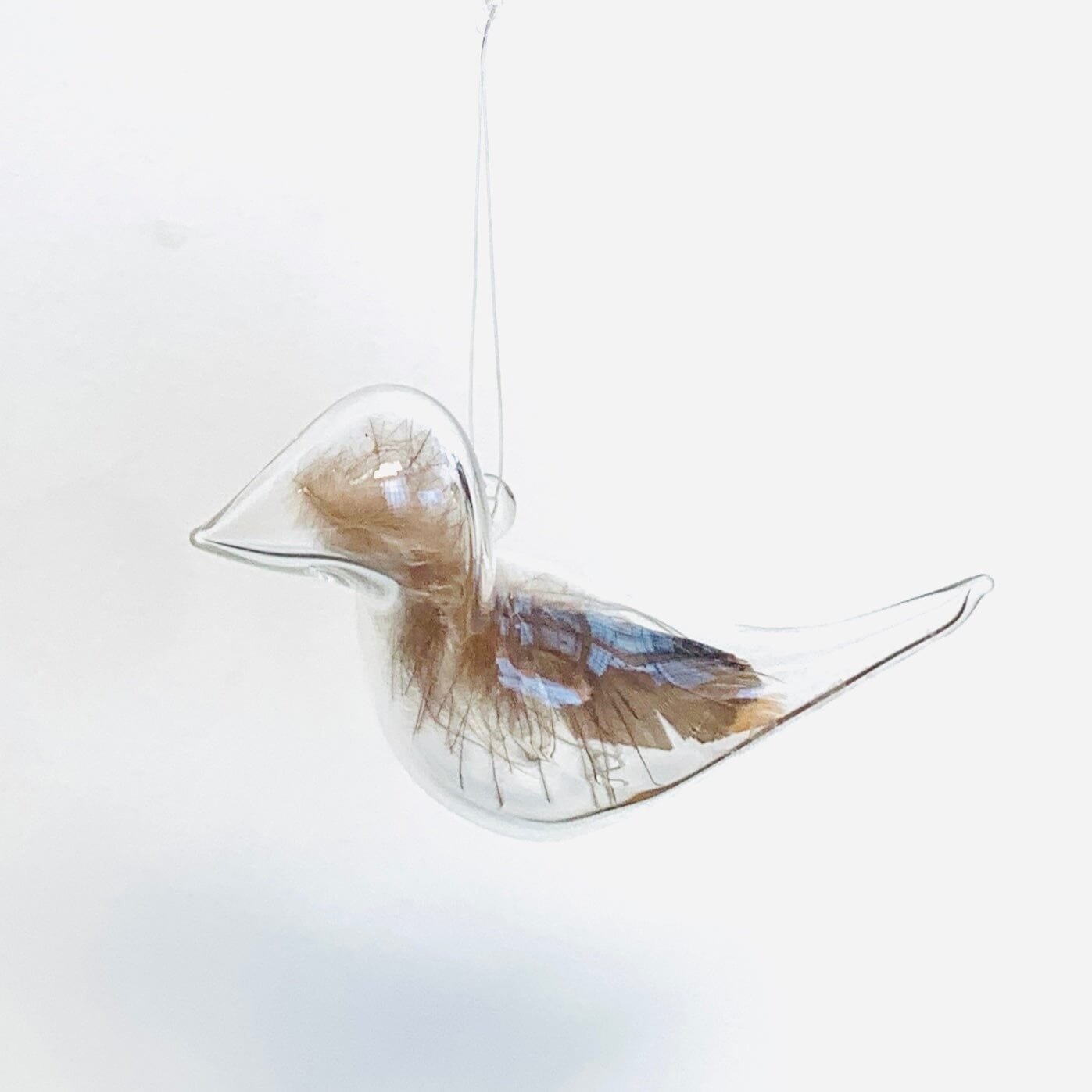 Artisan Feather Bird Ornament, 9 TriSymbolize Glass 