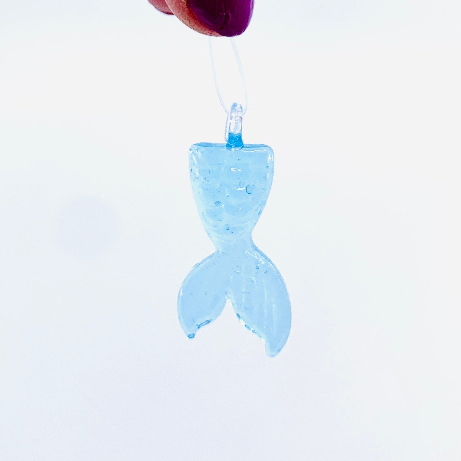 Hanging Glass Mermaid Tail, Sky Miniature - 