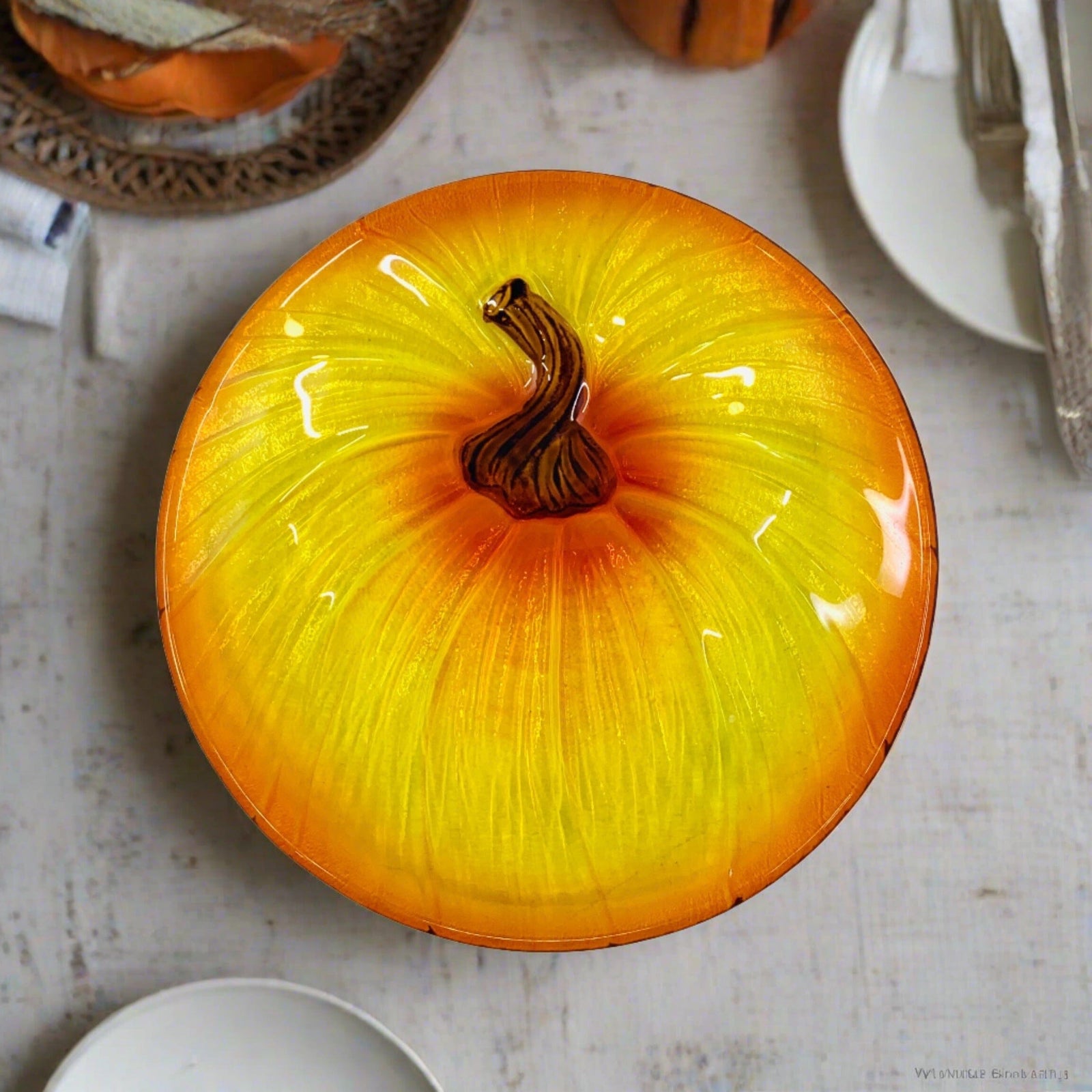 Glass Fusion Plate, Pumpkin Head 50 C&F Enterprises 