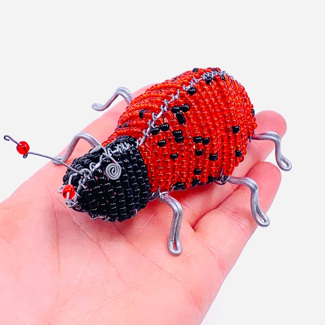 Beaded Lady Bug Decor African Modern 