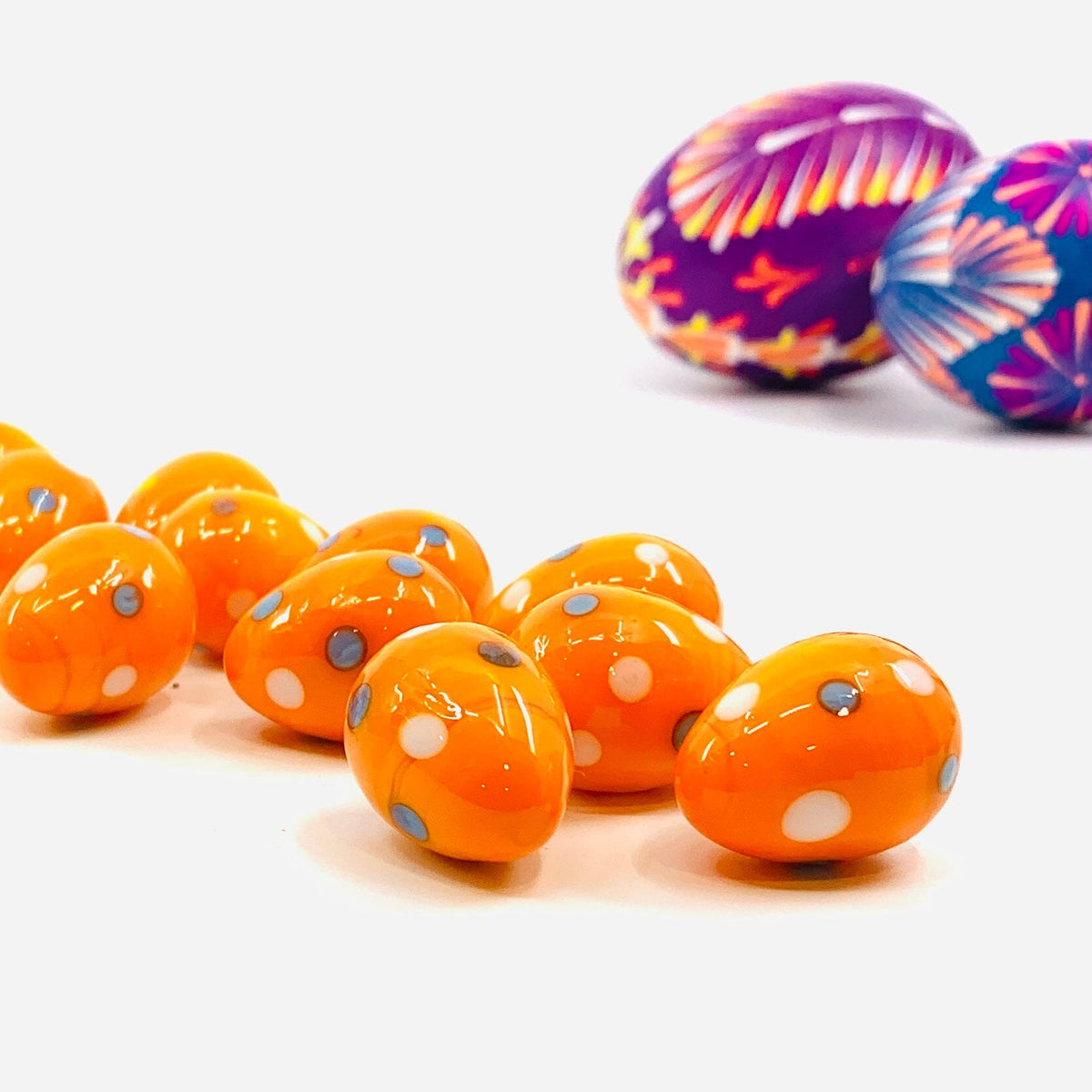 Mini Glass Egg, Orange Miniature Amazon 