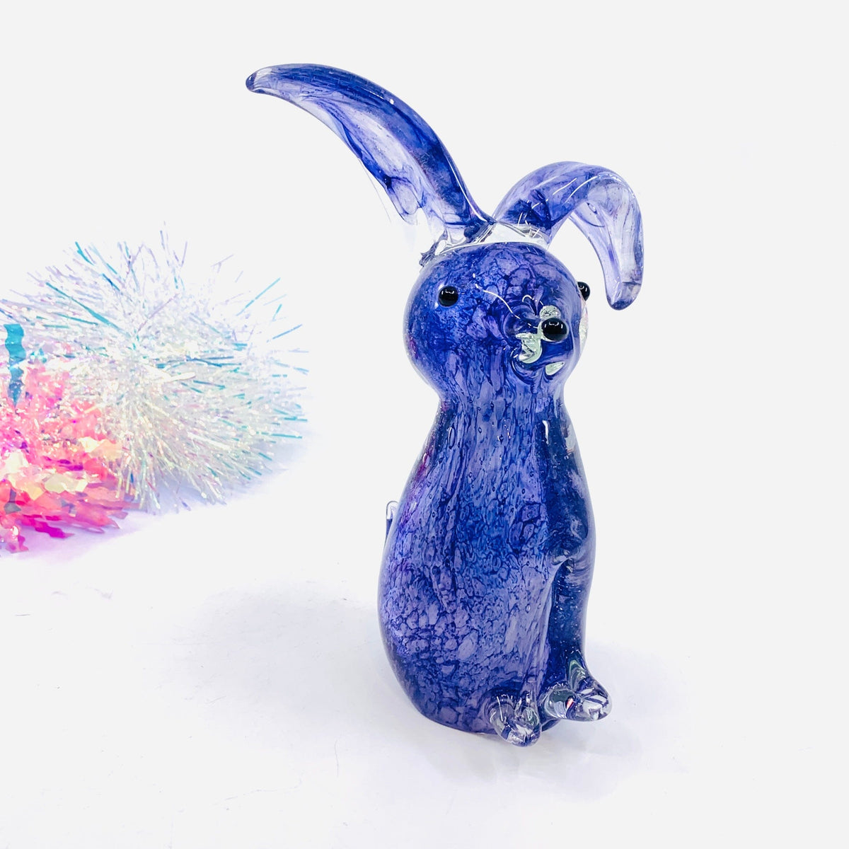 Large Glass Rabbit, Purple Peter Decor Chesapeake Bay 