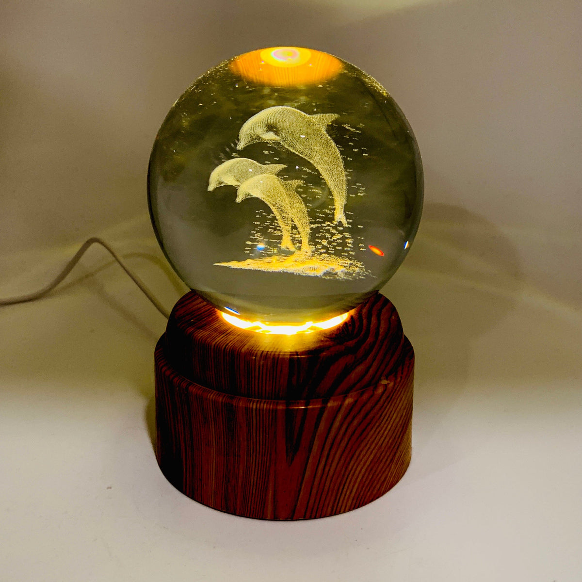 Dolphin Rotating Crystal Ball Lamp CALLA PRODUCTS 