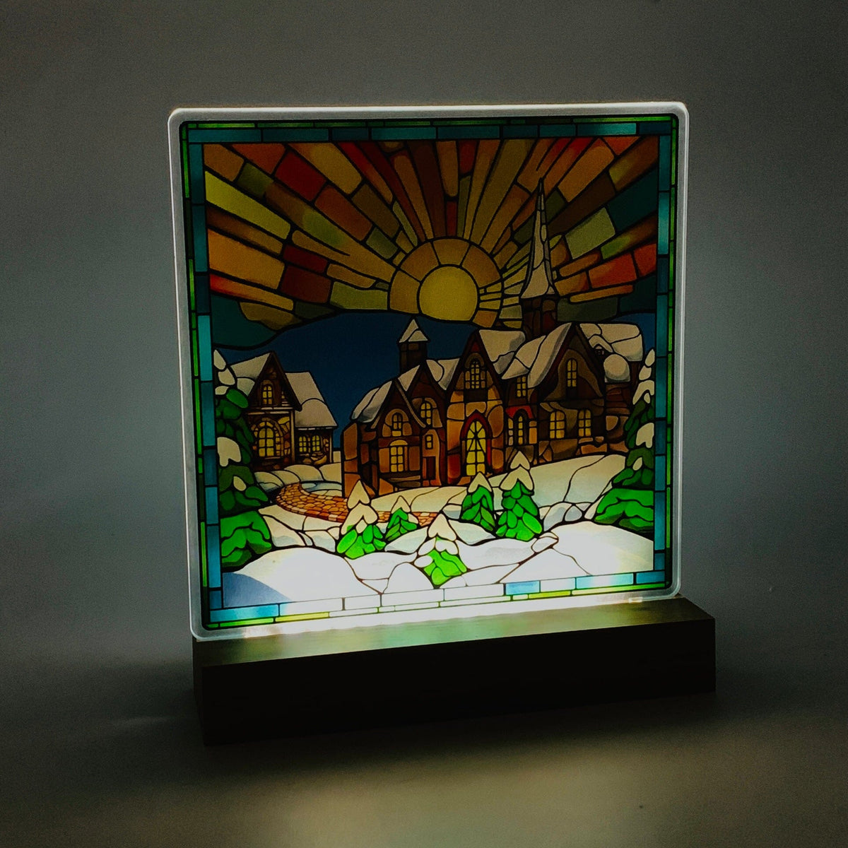 LED Soft Glow Winter Church Scene Décor Decor GANZ 