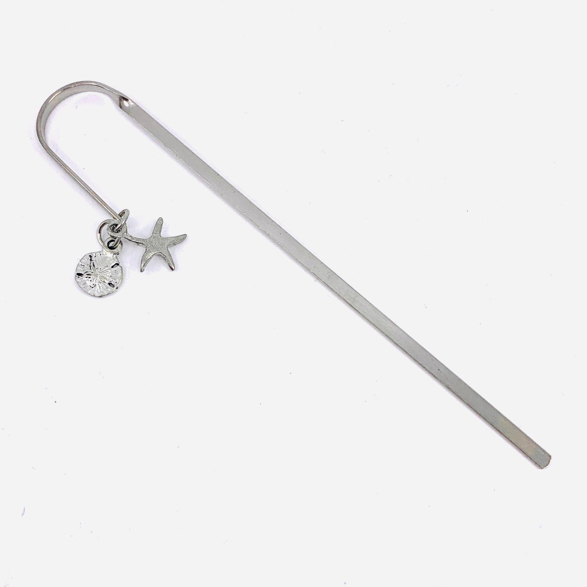 LAST ONE - Pewter Sand Dollar Bookmark with Starfish Jewelry Basic Spirit 